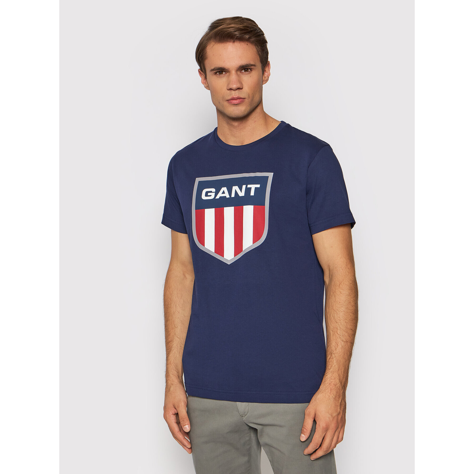 Gant Тишърт Retro Shield 2003112 Тъмносин Regular Fit - Pepit.bg