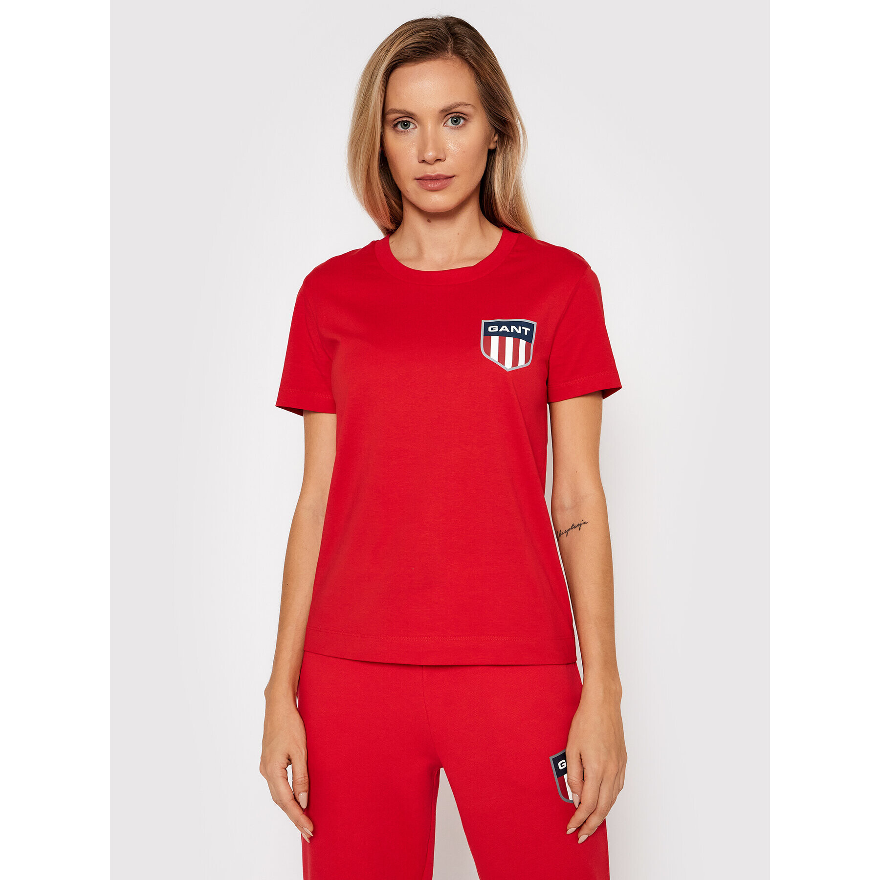 Gant Тишърт Retro Shield 4200219 Червен Relaxed Fit - Pepit.bg