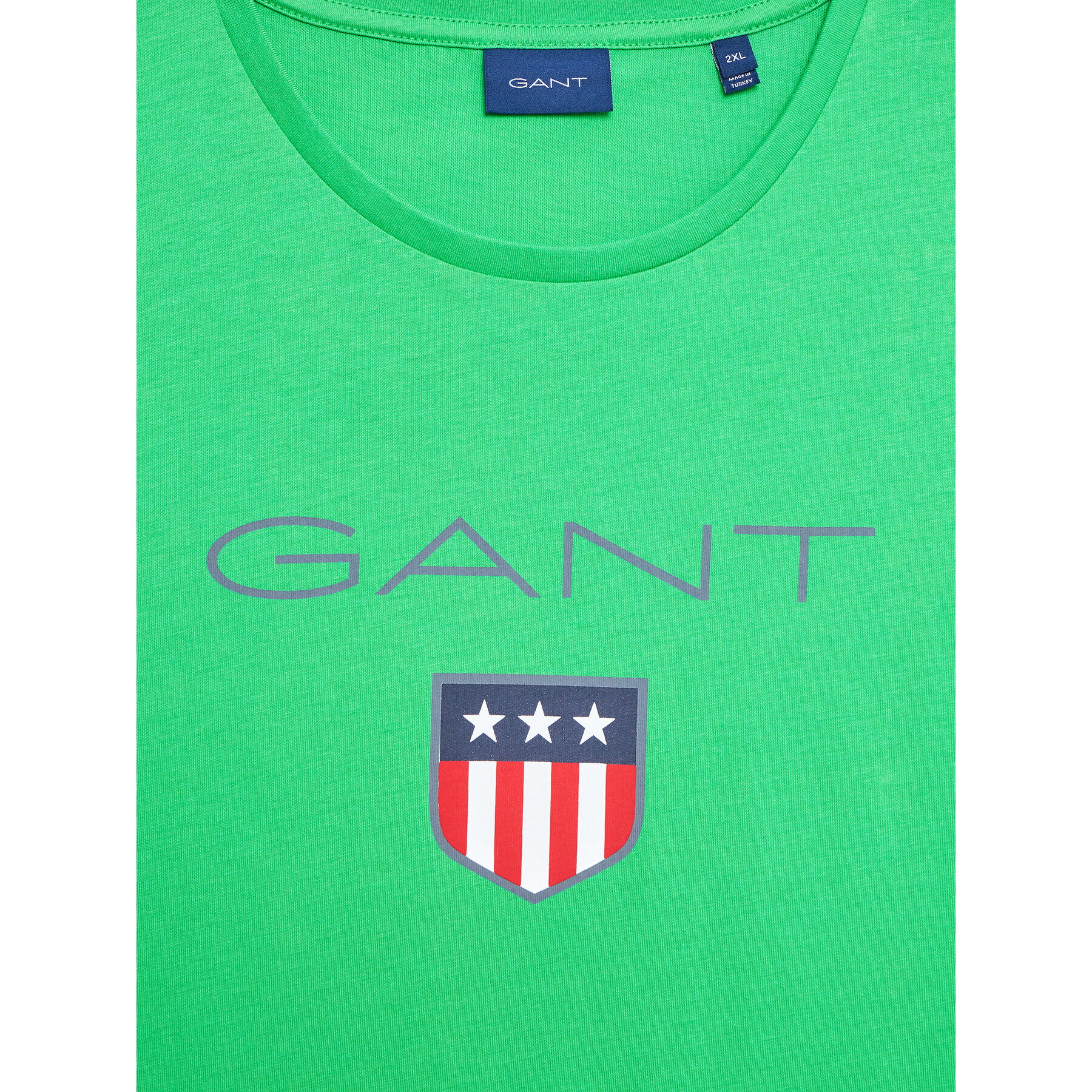 Gant Тишърт Shield 2003023 Зелен Regular Fit - Pepit.bg