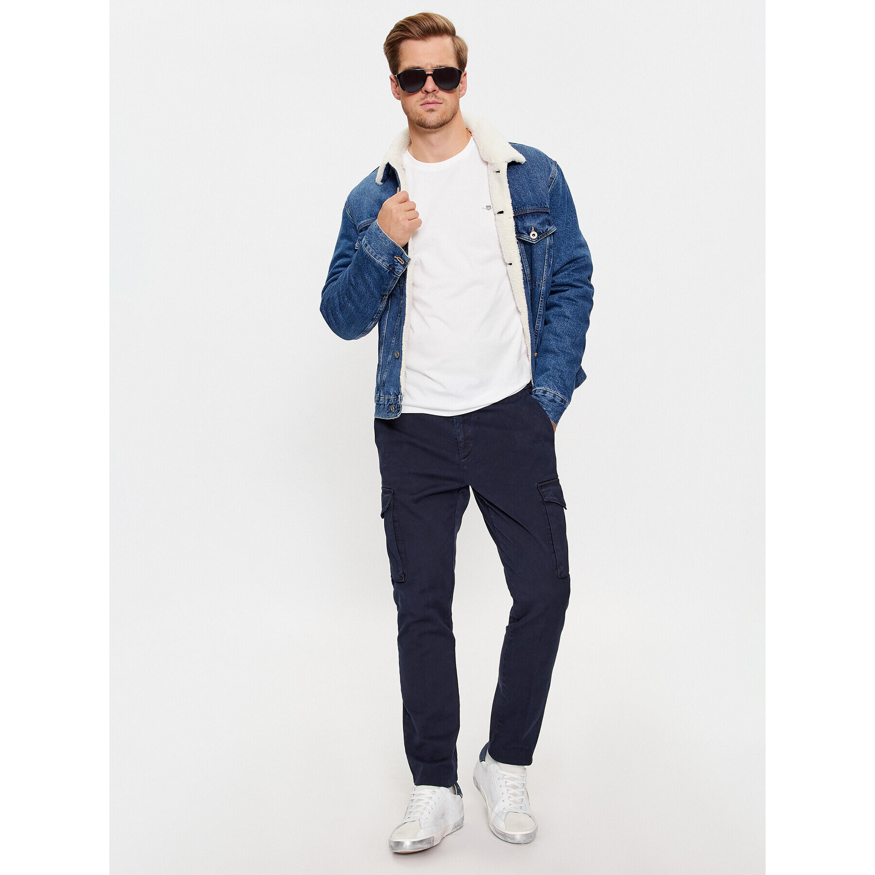 Gant Тишърт Slim Shield Ss 2003185 Бял Slim Fit - Pepit.bg