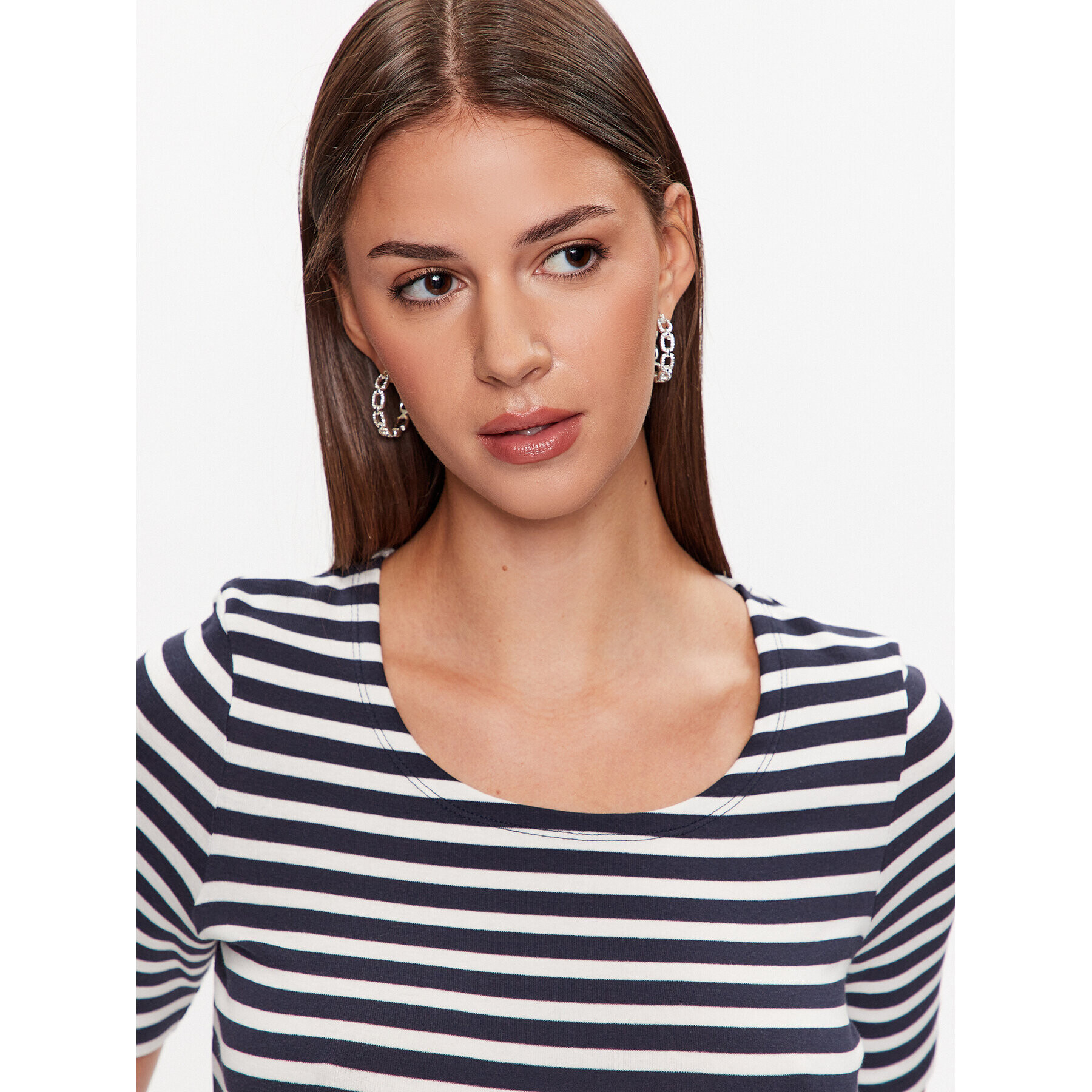 Gant Тишърт Striped 4203432 Тъмносин Slim Fit - Pepit.bg