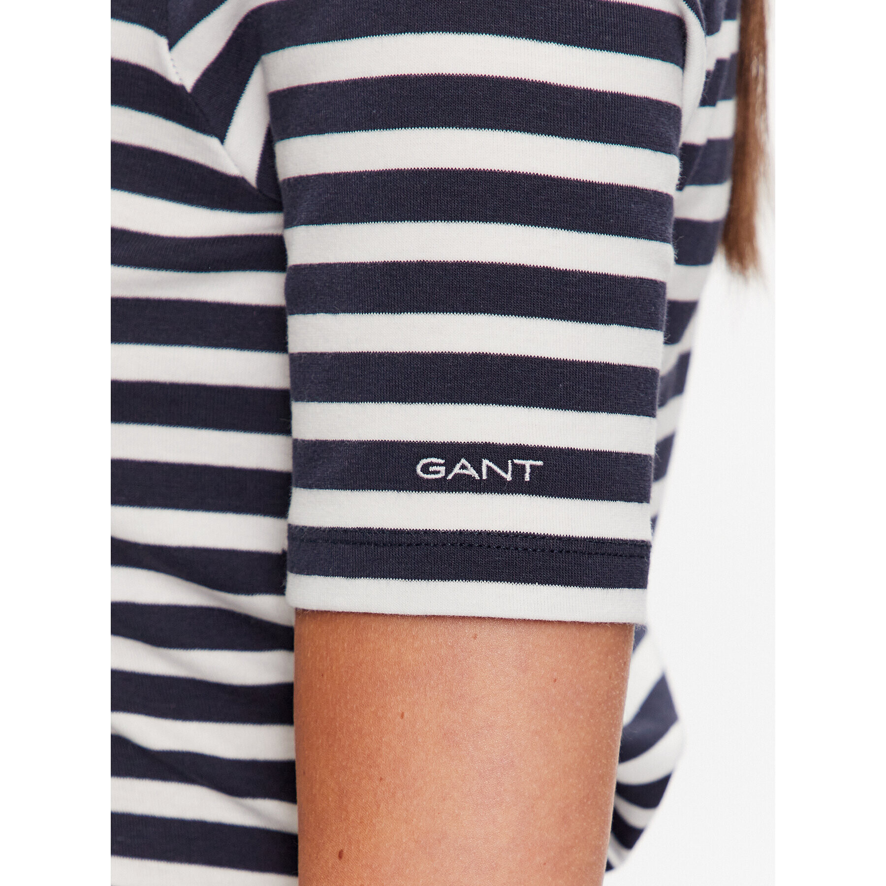 Gant Тишърт Striped 4203432 Тъмносин Slim Fit - Pepit.bg