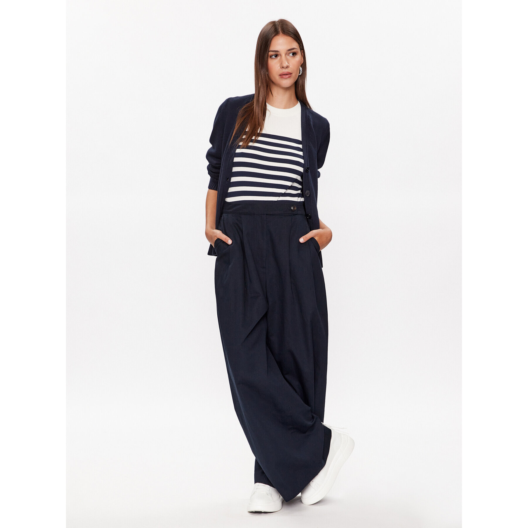 Gant Тишърт Striped 4203481 Бял Regular Fit - Pepit.bg