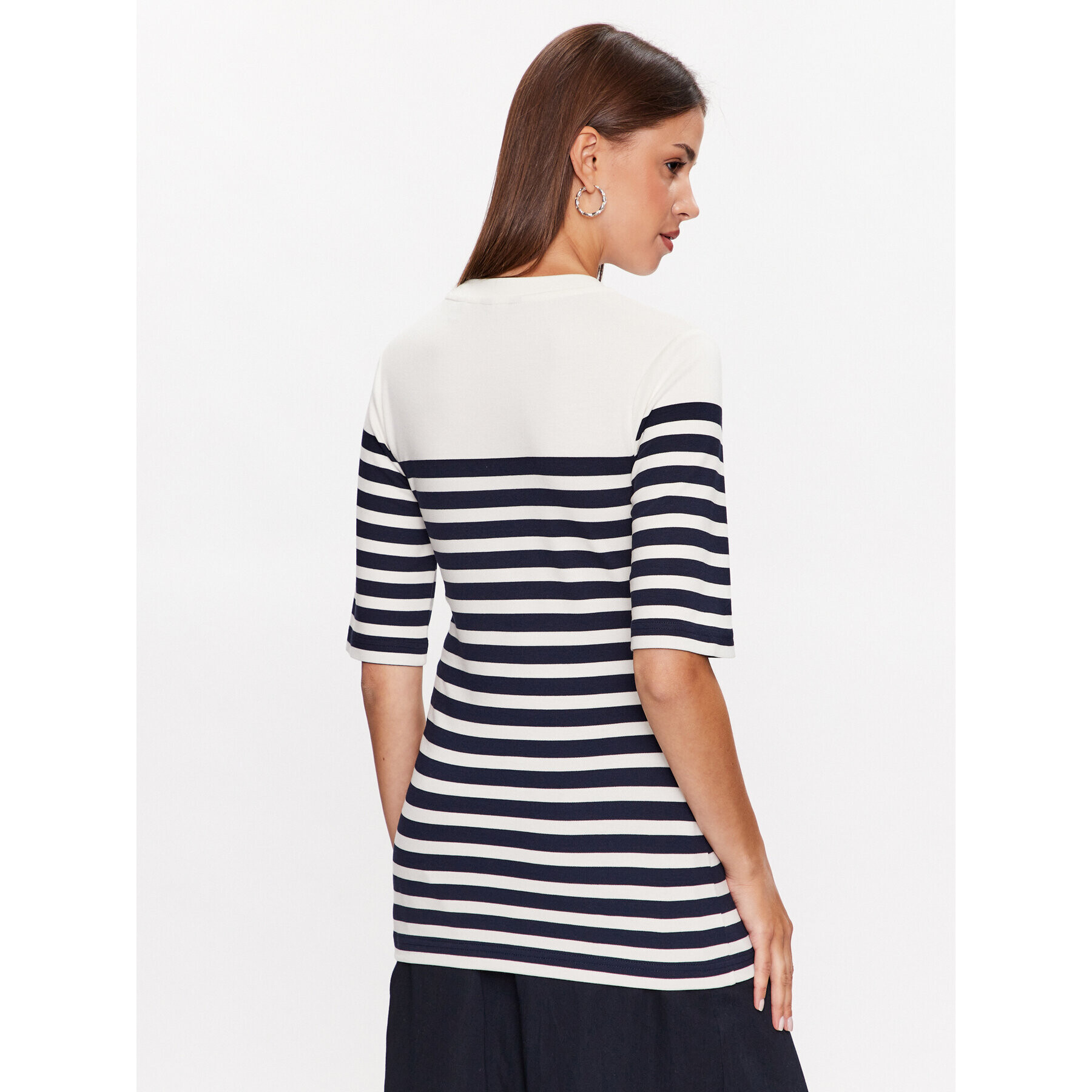 Gant Тишърт Striped 4203481 Бял Regular Fit - Pepit.bg