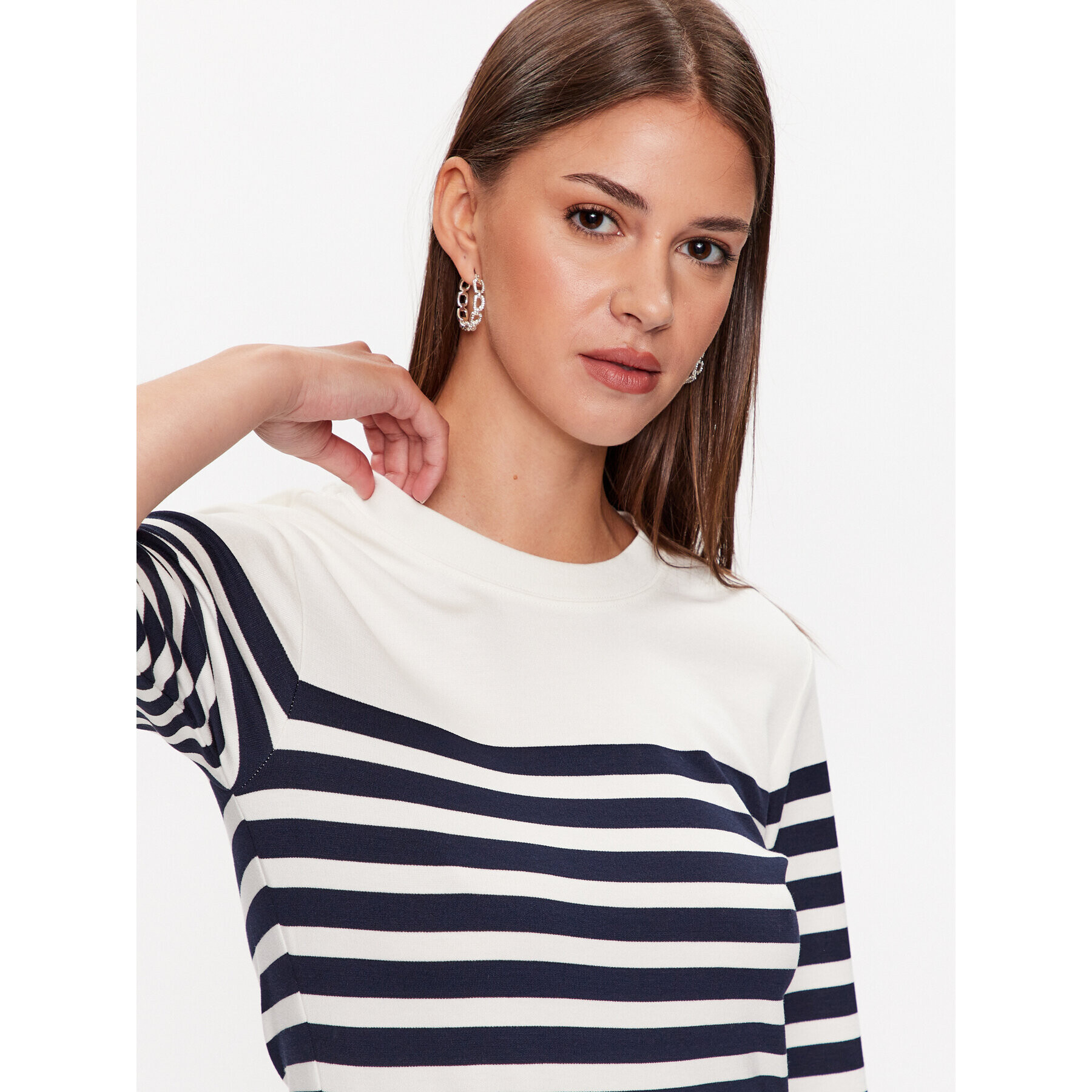 Gant Тишърт Striped 4203481 Бял Regular Fit - Pepit.bg