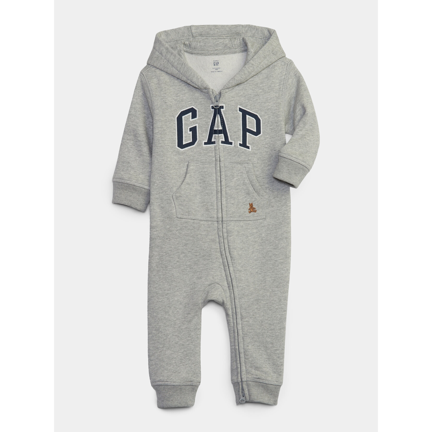 Gap Бебешки гащеризон със стъпала 745110-00 Сив Regular Fit - Pepit.bg