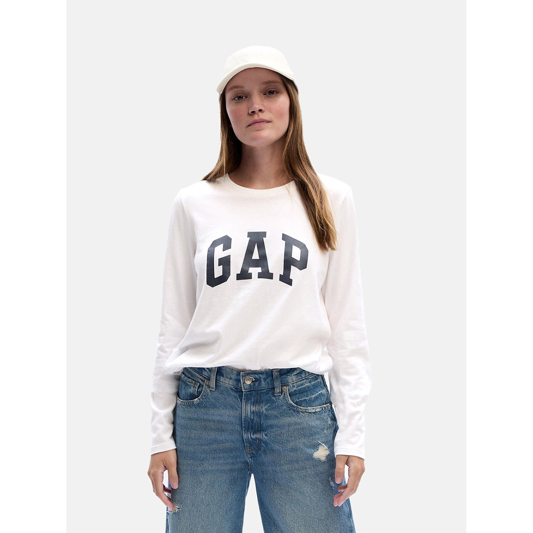 Gap Блуза 831228-00 Бял Relaxed Fit - Pepit.bg