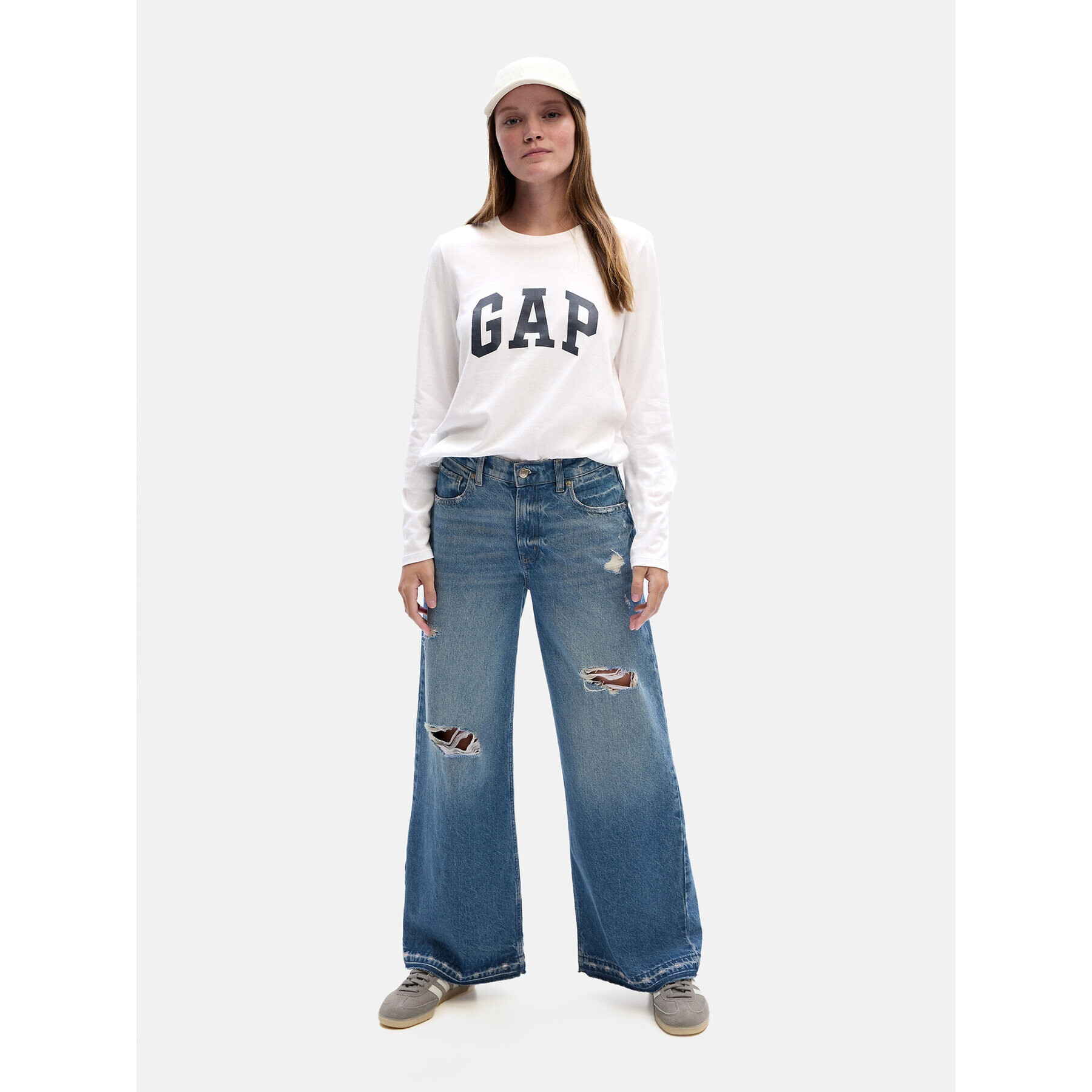 Gap Блуза 831228-00 Бял Relaxed Fit - Pepit.bg