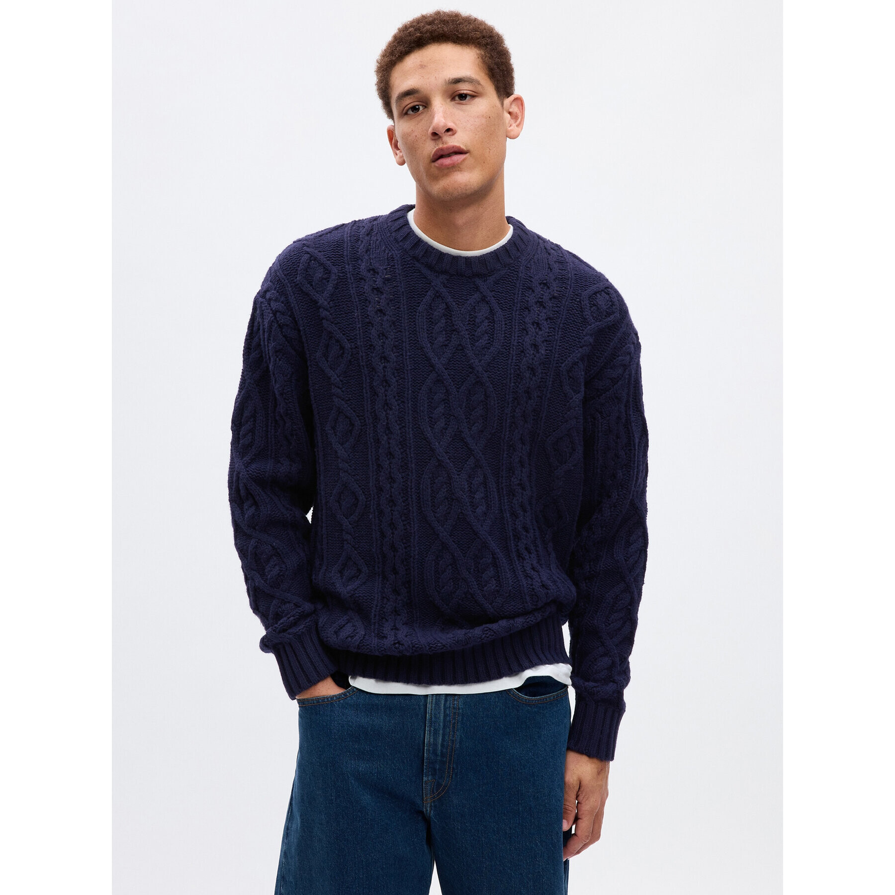 Gap Пуловер 787133-00 Тъмносин Relaxed Fit - Pepit.bg