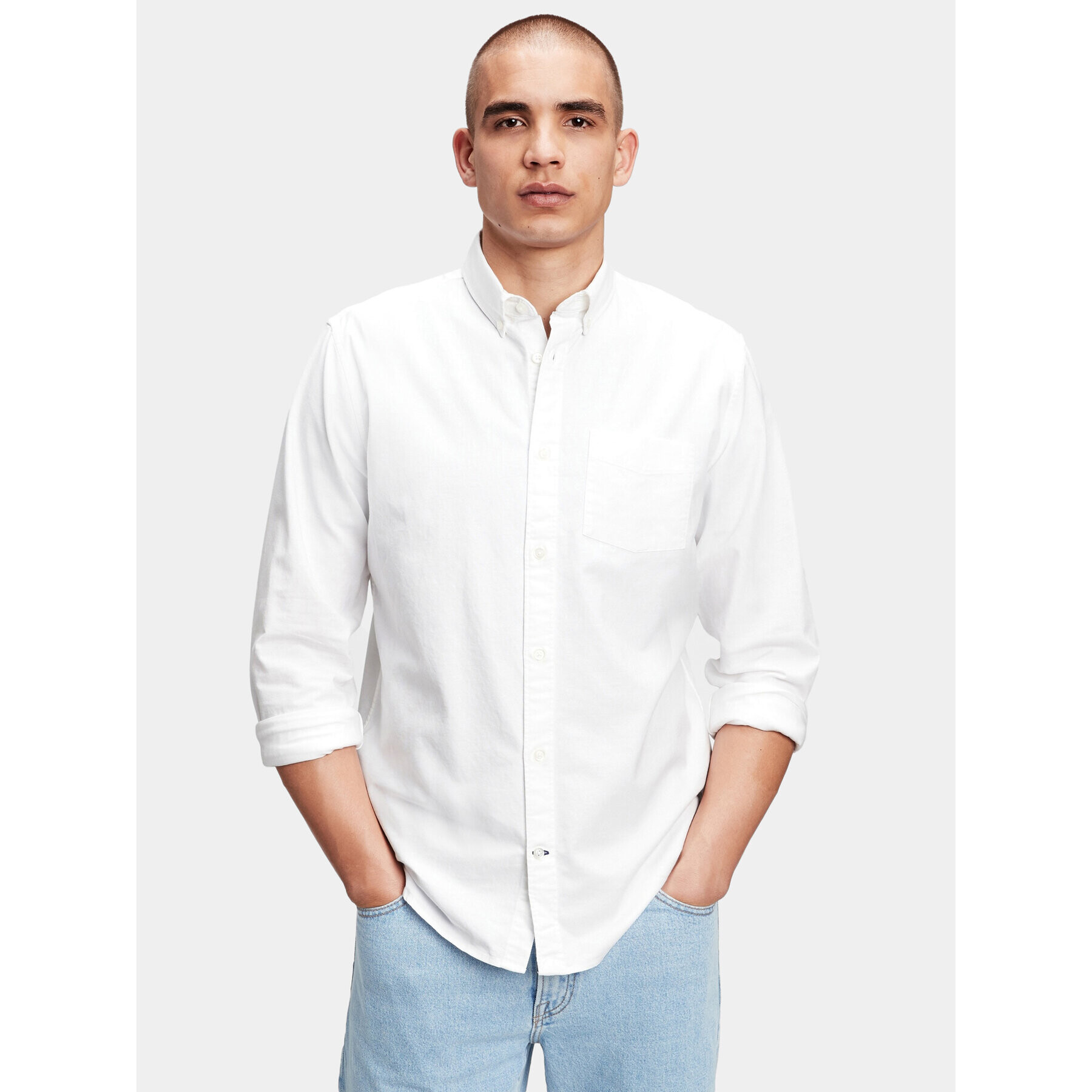Gap Риза 619568-02 Бял Standard Fit - Pepit.bg