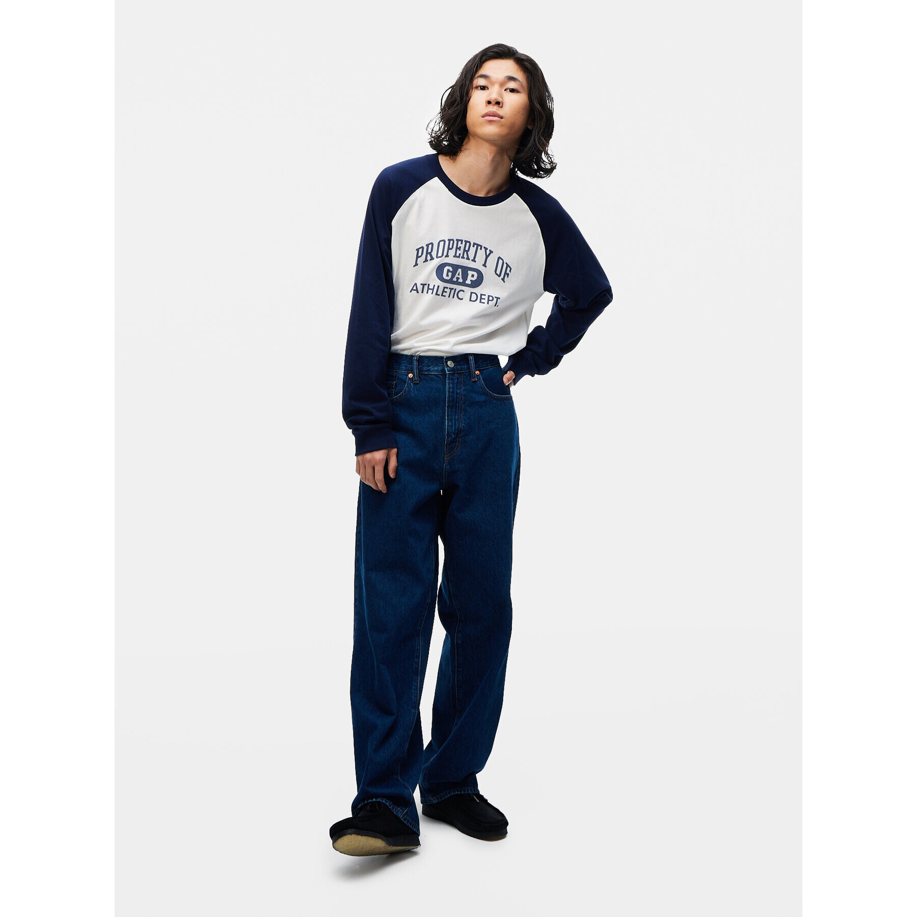 Gap Тениска с дълъг ръкав 765764-01 Бял Regular Fit - Pepit.bg