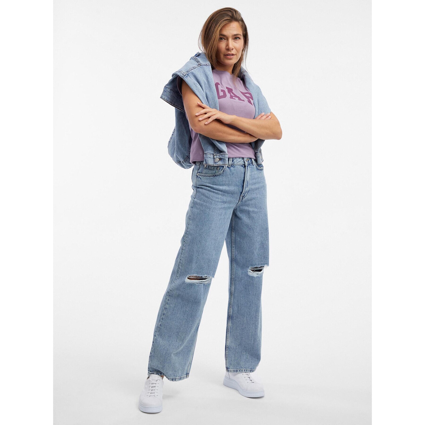 Gap Тишърт 268820-90 Виолетов Regular Fit - Pepit.bg