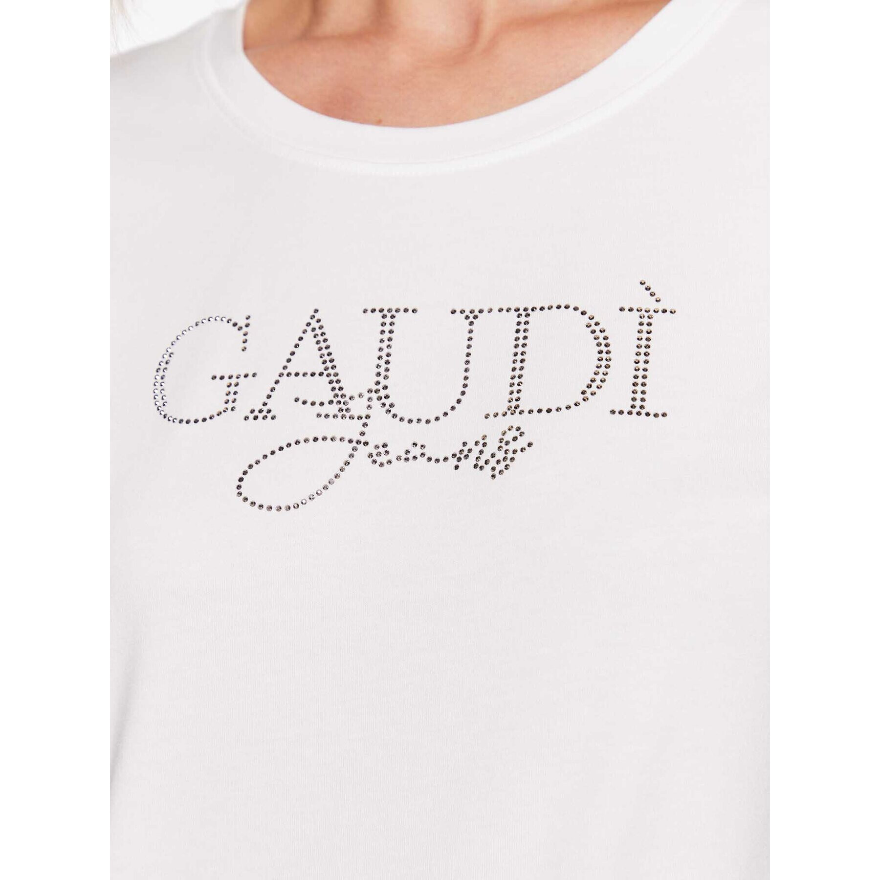Gaudi Jeans Тишърт 311BD64053 Бял Regular Fit - Pepit.bg