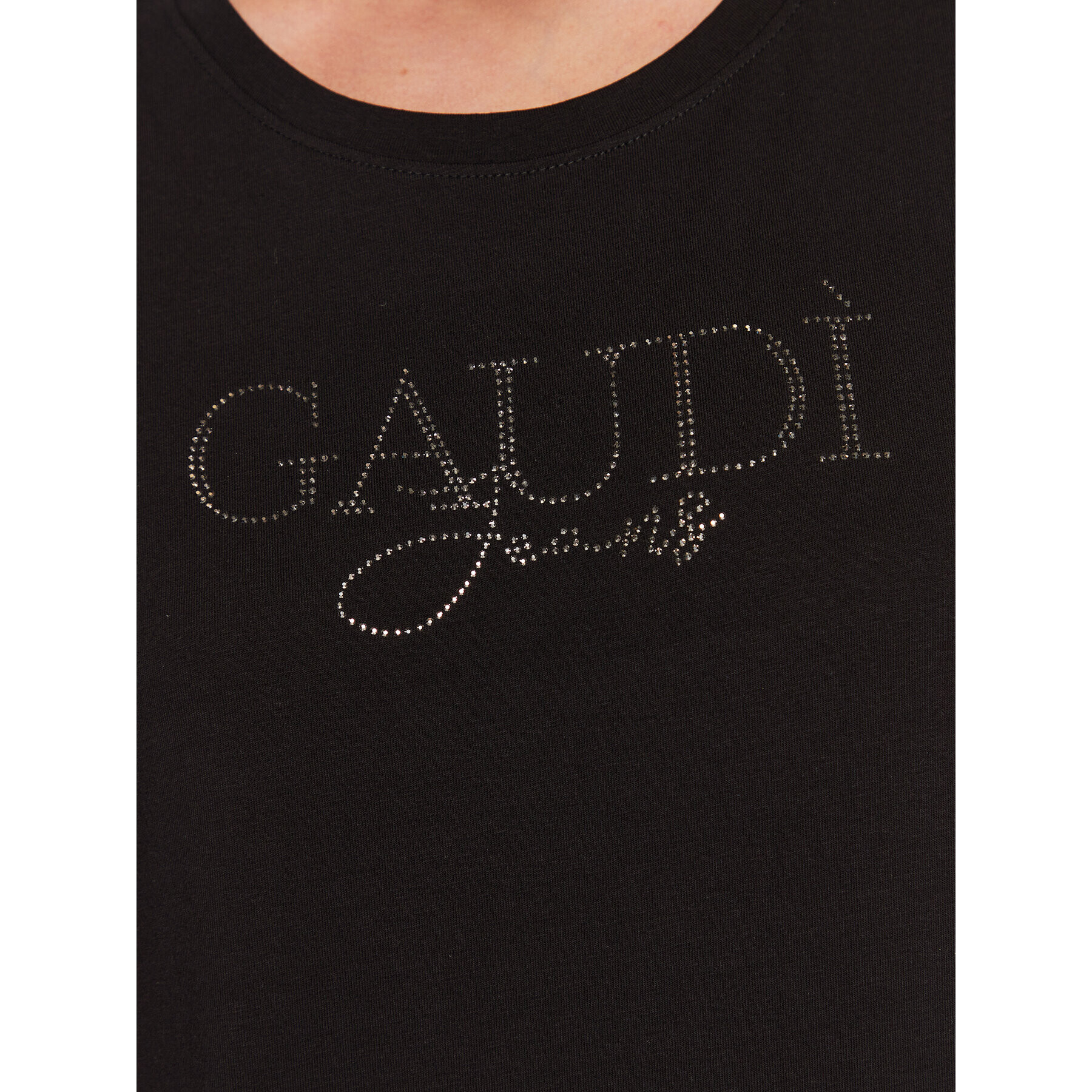 Gaudi Jeans Тишърт 311BD64053 Черен Regular Fit - Pepit.bg