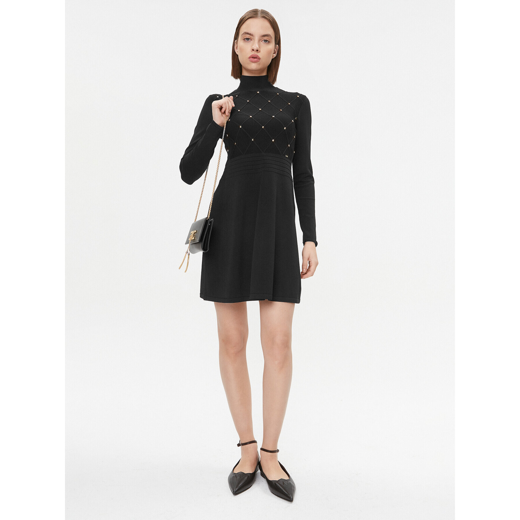 Gaudi Плетена рокля 321FD13003 Черен Regular Fit - Pepit.bg
