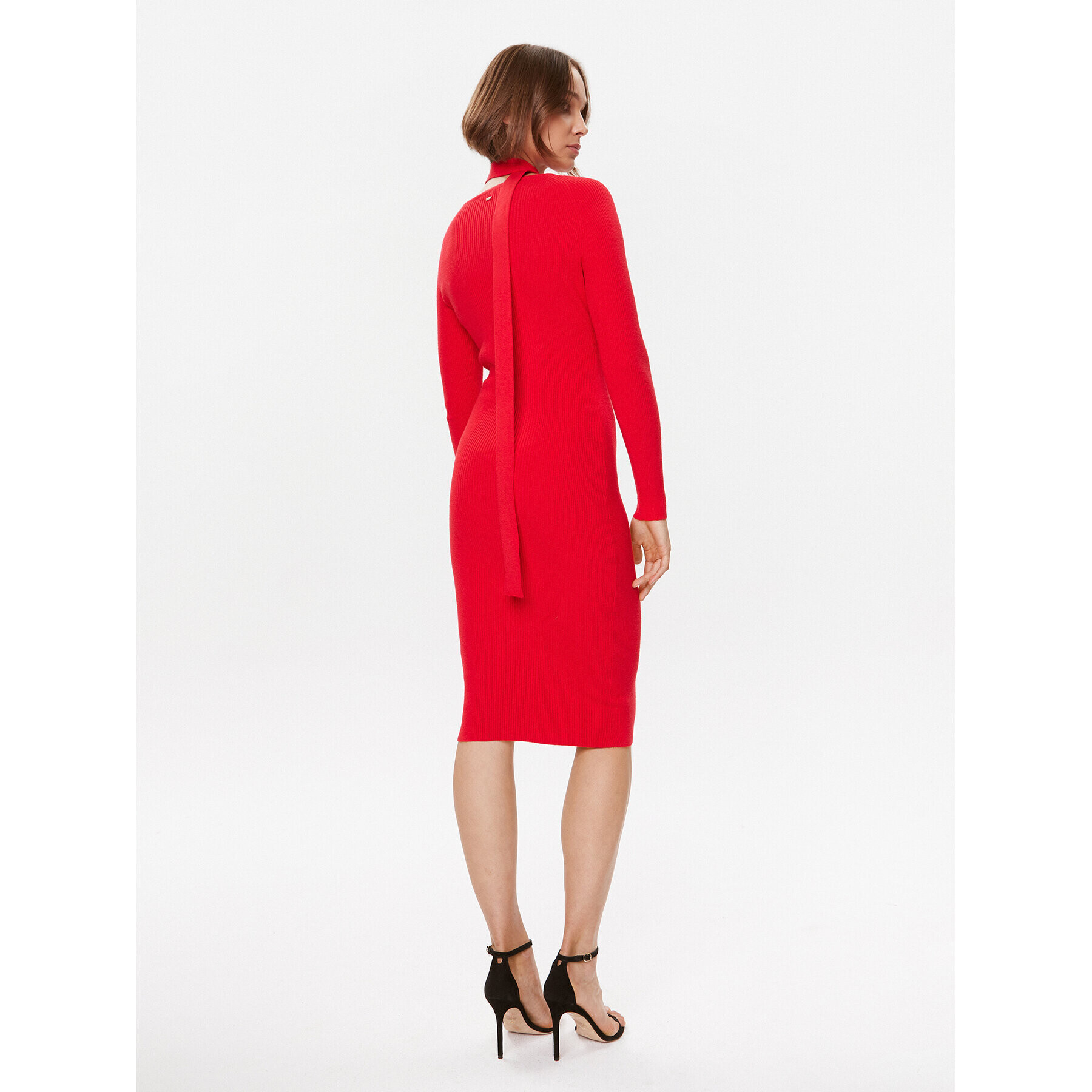 Gaudi Плетена рокля 321FD13008 Червен Regular Fit - Pepit.bg