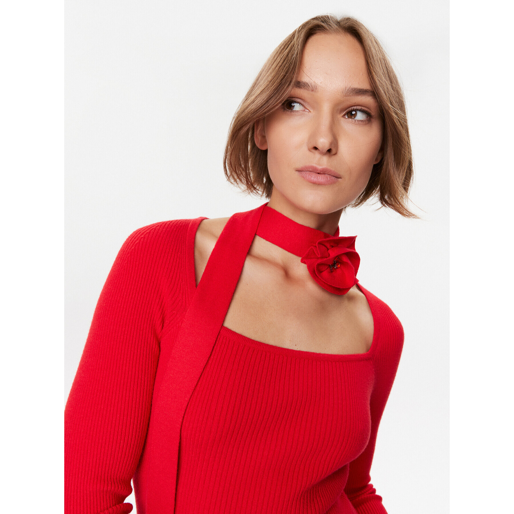 Gaudi Плетена рокля 321FD13008 Червен Regular Fit - Pepit.bg