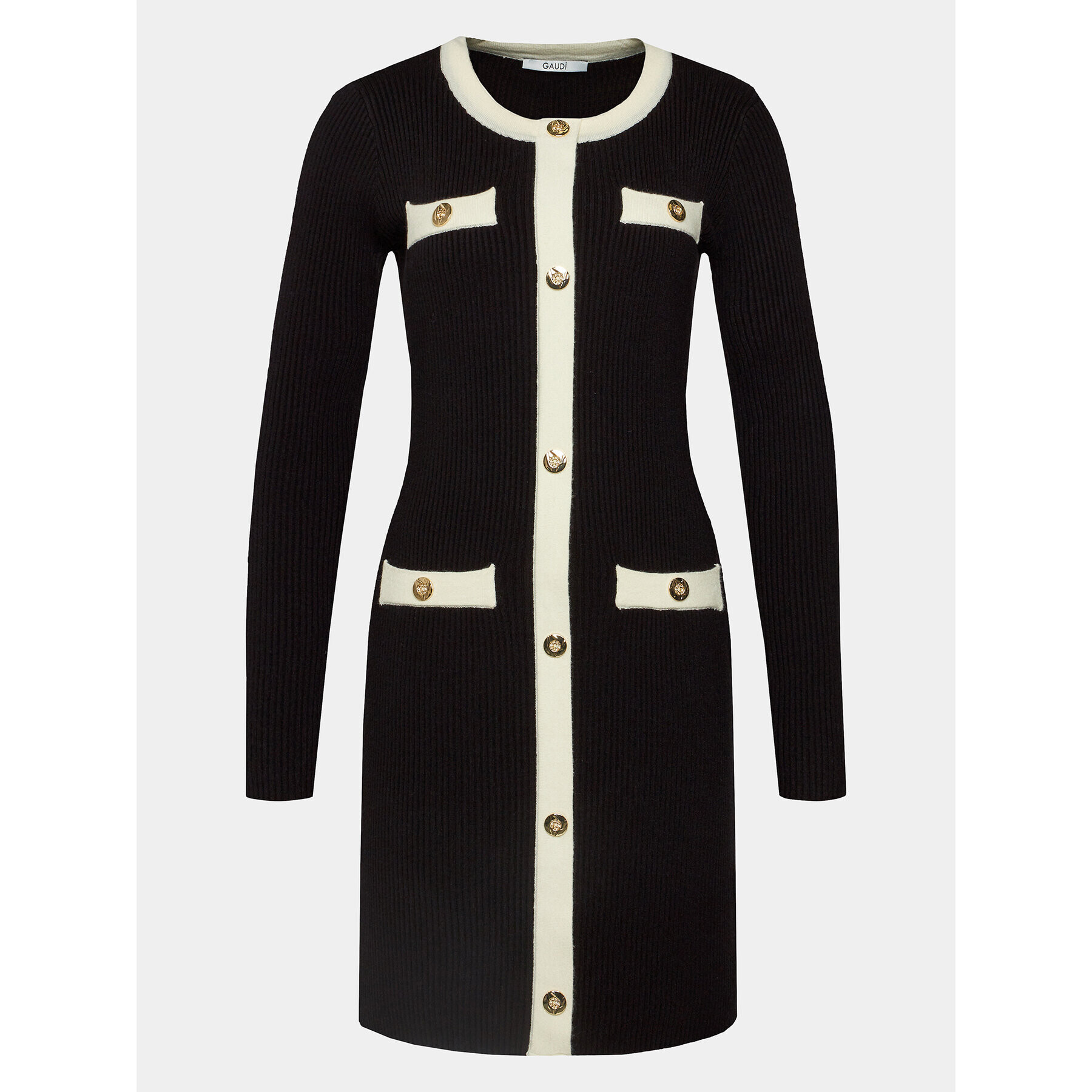 Gaudi Плетена рокля 321FD13009 Черен Regular Fit - Pepit.bg