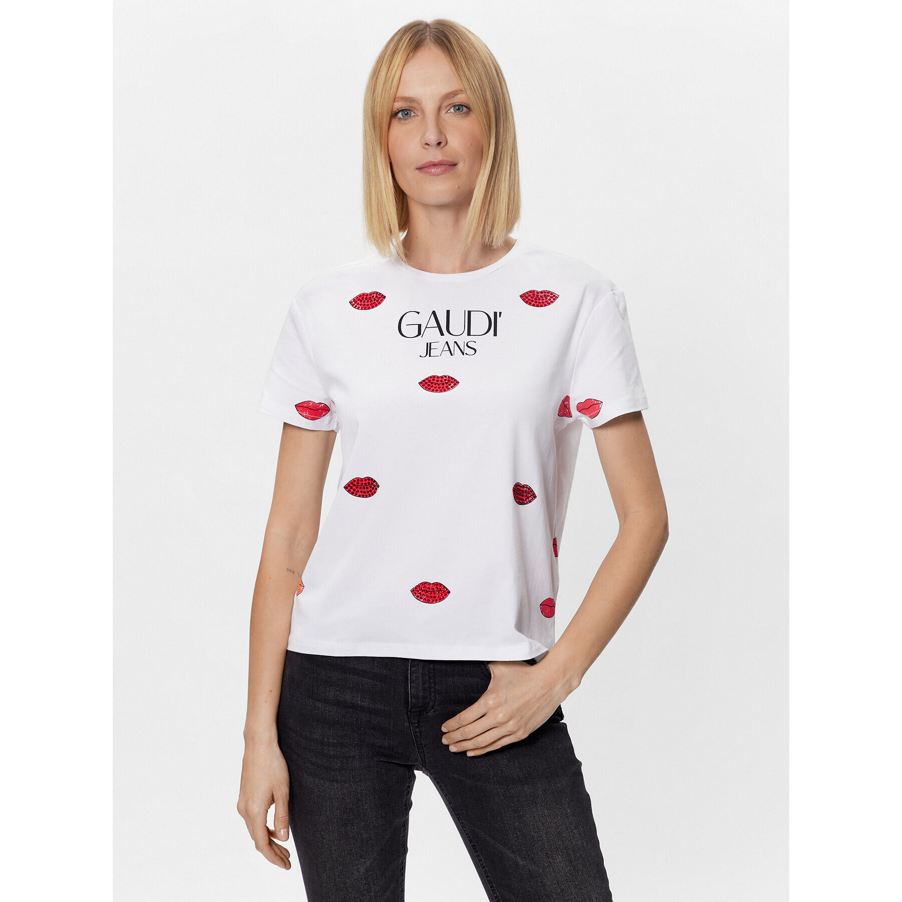 Gaudi Тишърт 311BD64008 Бял Regular Fit - Pepit.bg
