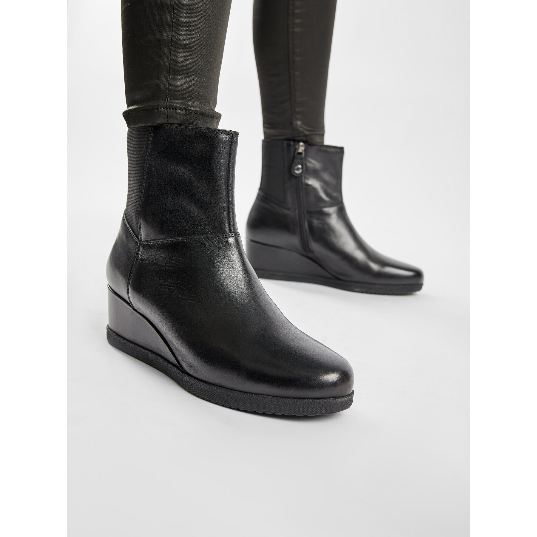 Geox Боти D Anylla Wedge H D04LDH 00085 C9999 Черен - Pepit.bg