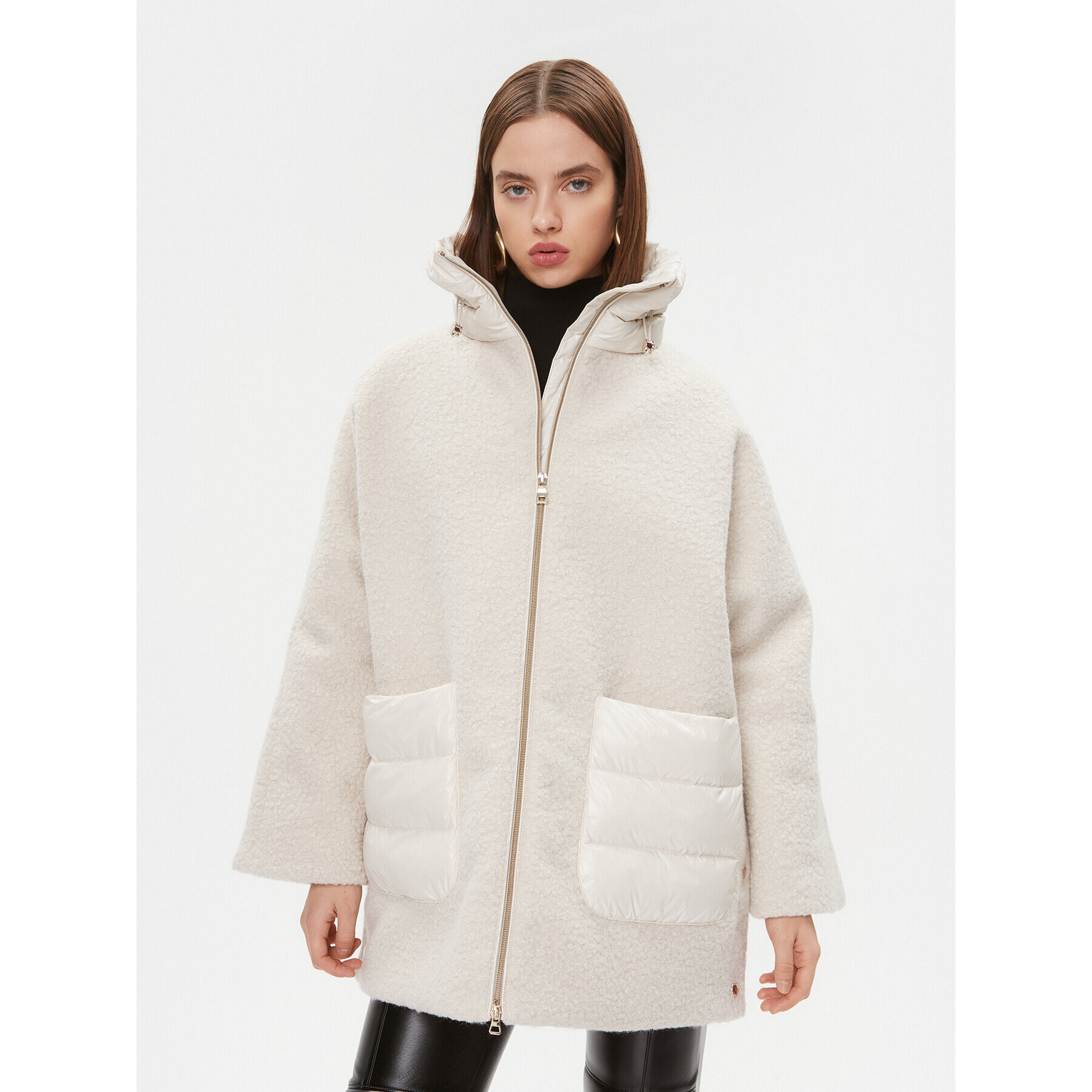 Geox Кожух Calithe W3620G TC176F 1732 Екрю Relaxed Fit - Pepit.bg