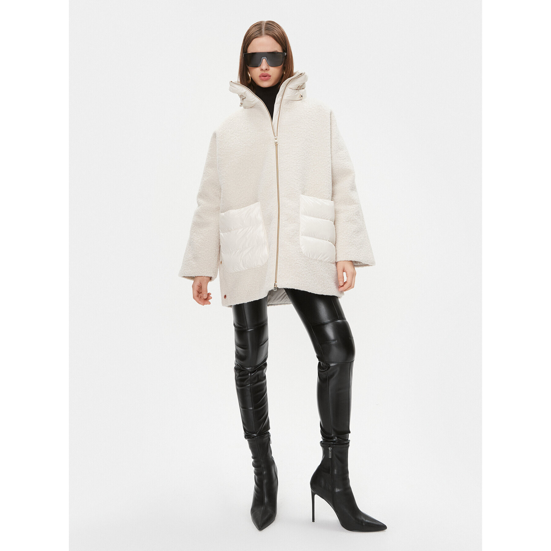 Geox Кожух Calithe W3620G TC176F 1732 Екрю Relaxed Fit - Pepit.bg