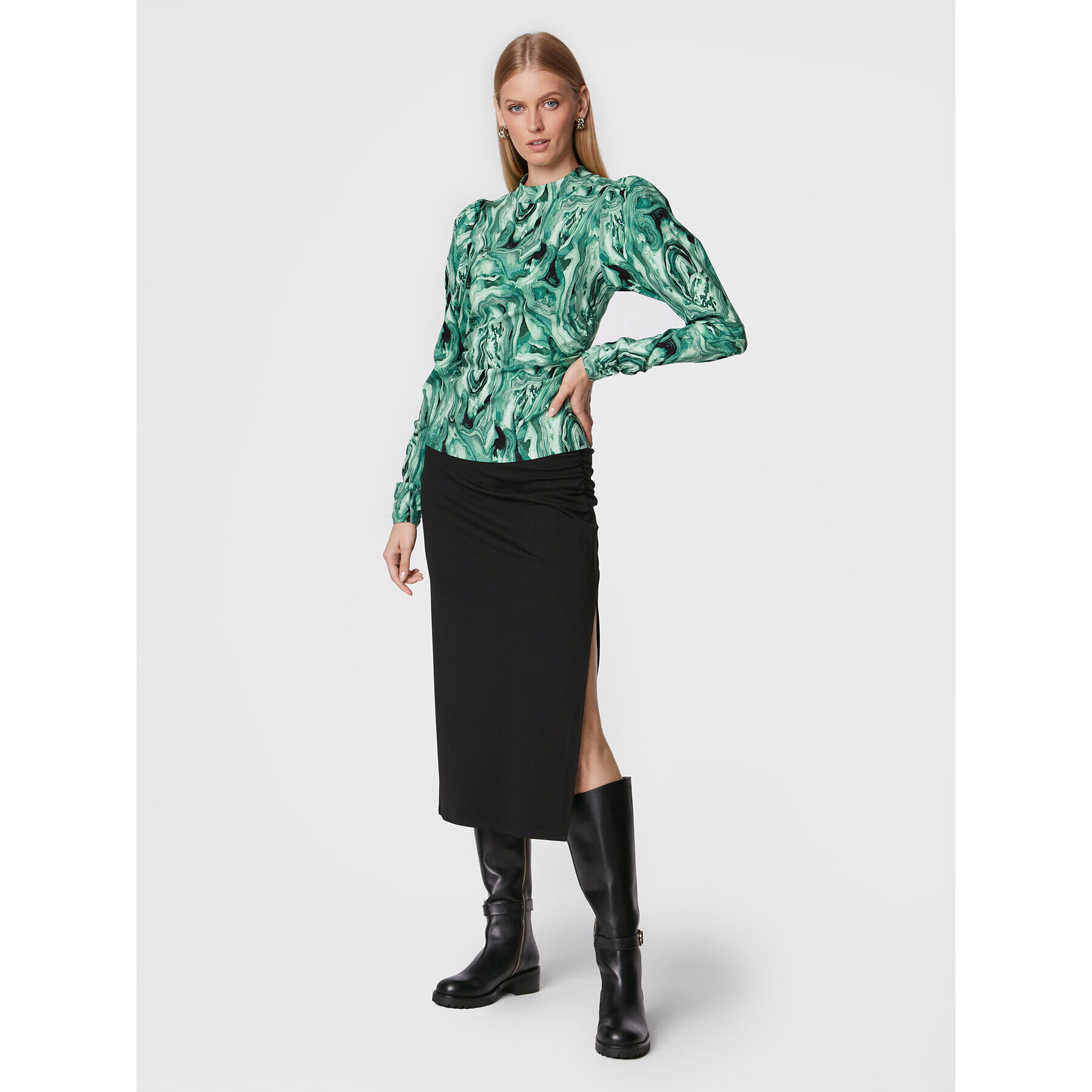 Gestuz Блуза Ravagz 10906455 Зелен Slim Fit - Pepit.bg