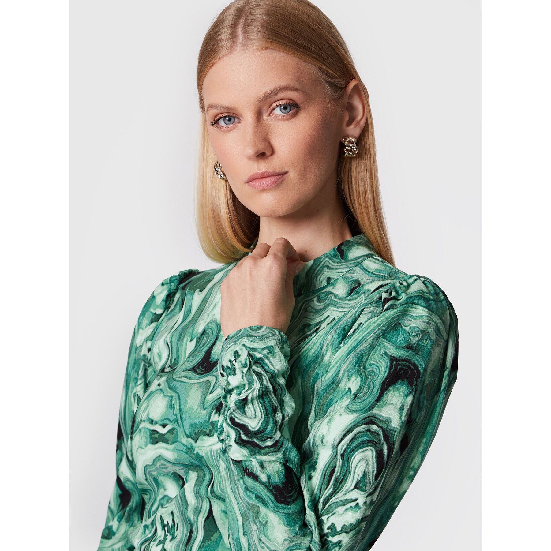 Gestuz Блуза Ravagz 10906455 Зелен Slim Fit - Pepit.bg