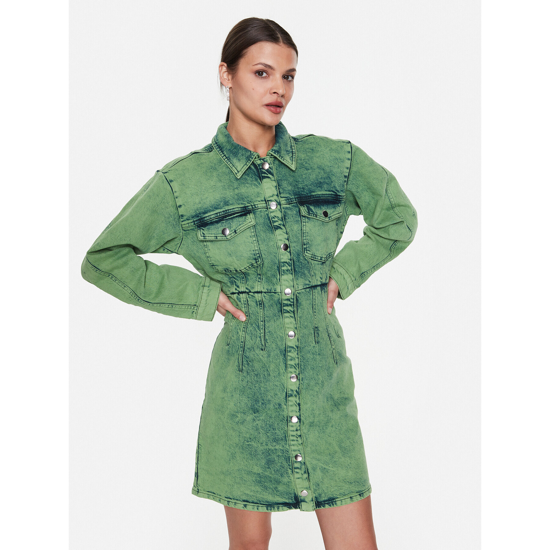 Gestuz Дънкова рокля Skyegz 10906800 Зелен Regular Fit - Pepit.bg