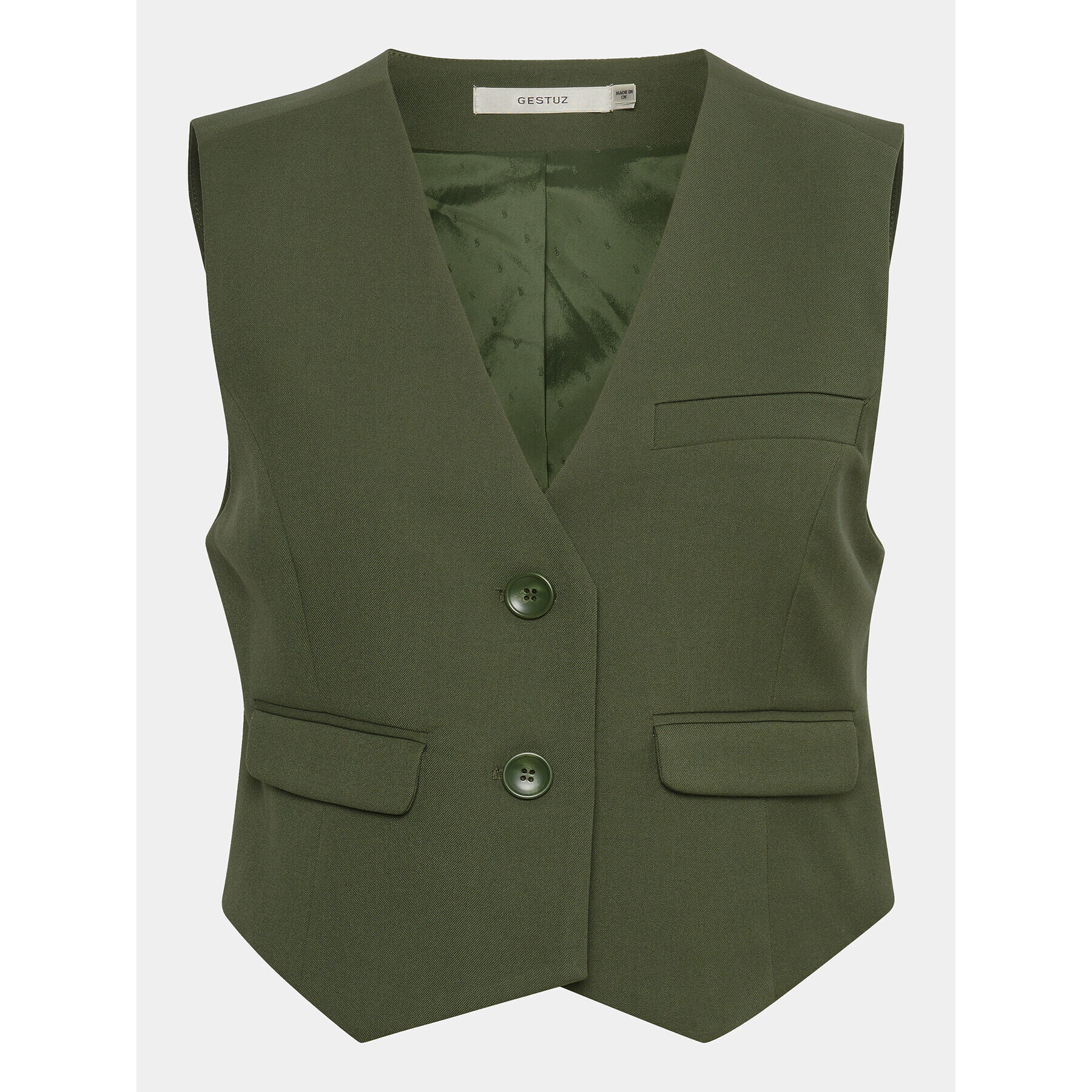 Gestuz Елек 10906727 Зелен Regular Fit - Pepit.bg