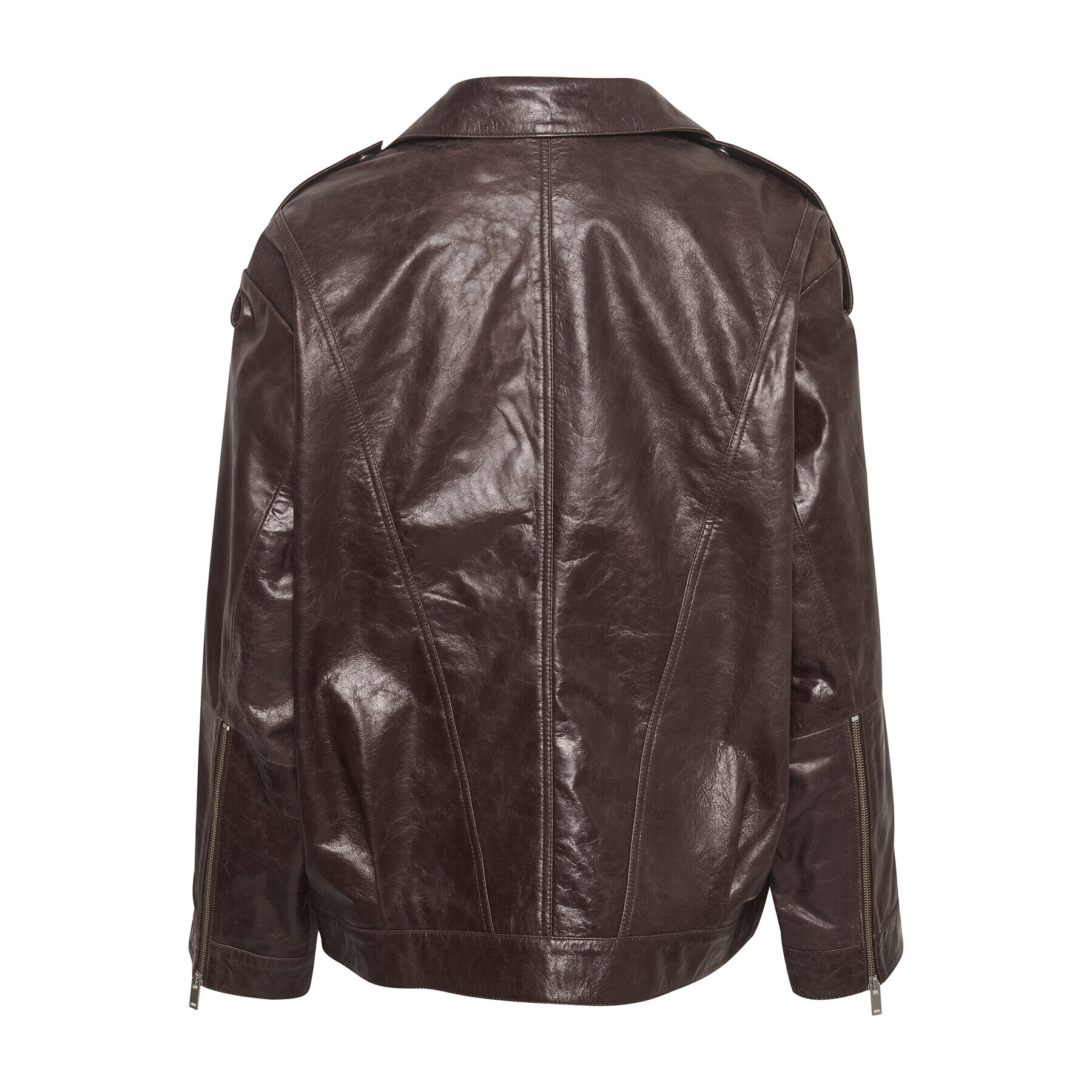 Gestuz Кожено яке 10908392 Кафяв Relaxed Fit - Pepit.bg