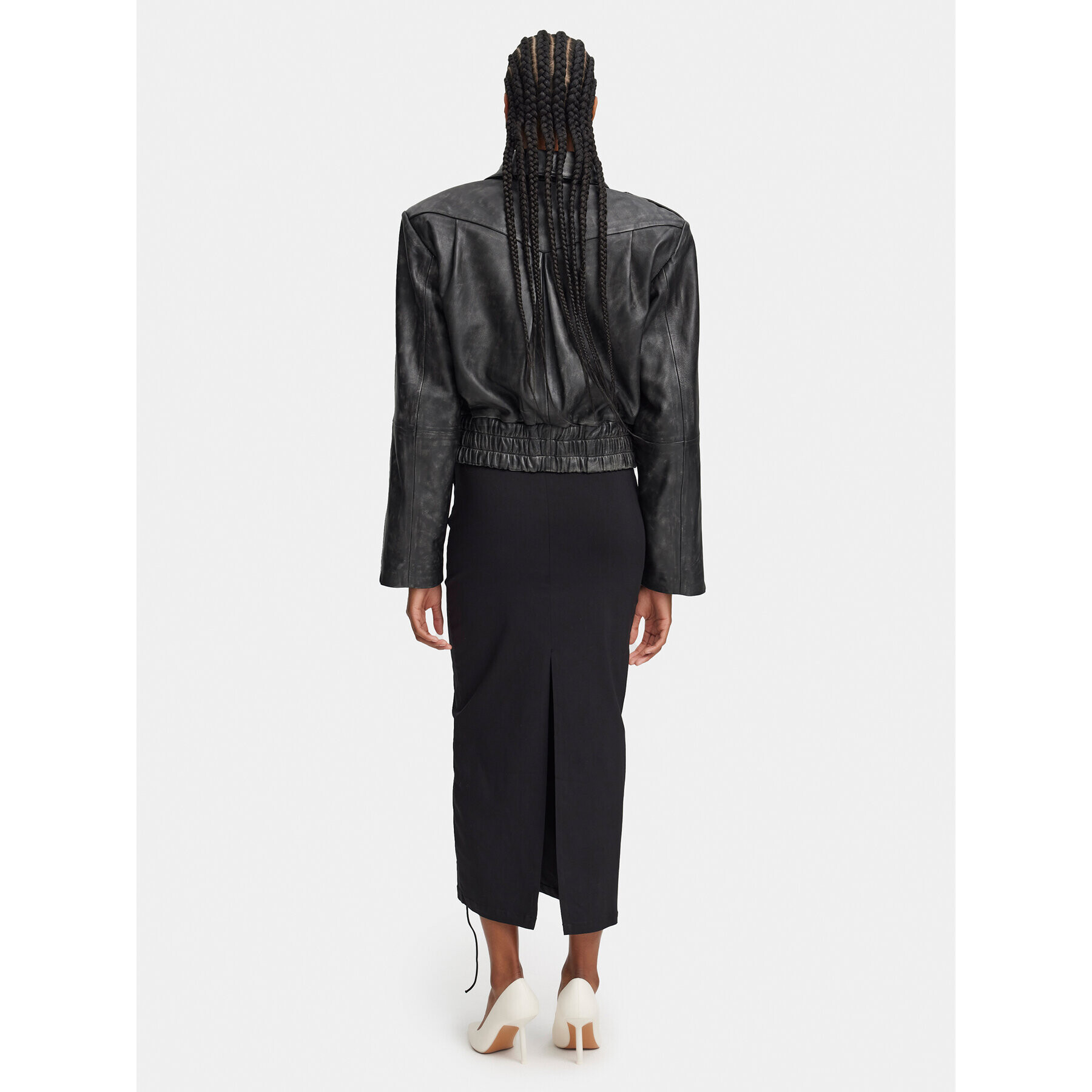 Gestuz Кожено яке Gemma 10908766 Черен Relaxed Fit - Pepit.bg