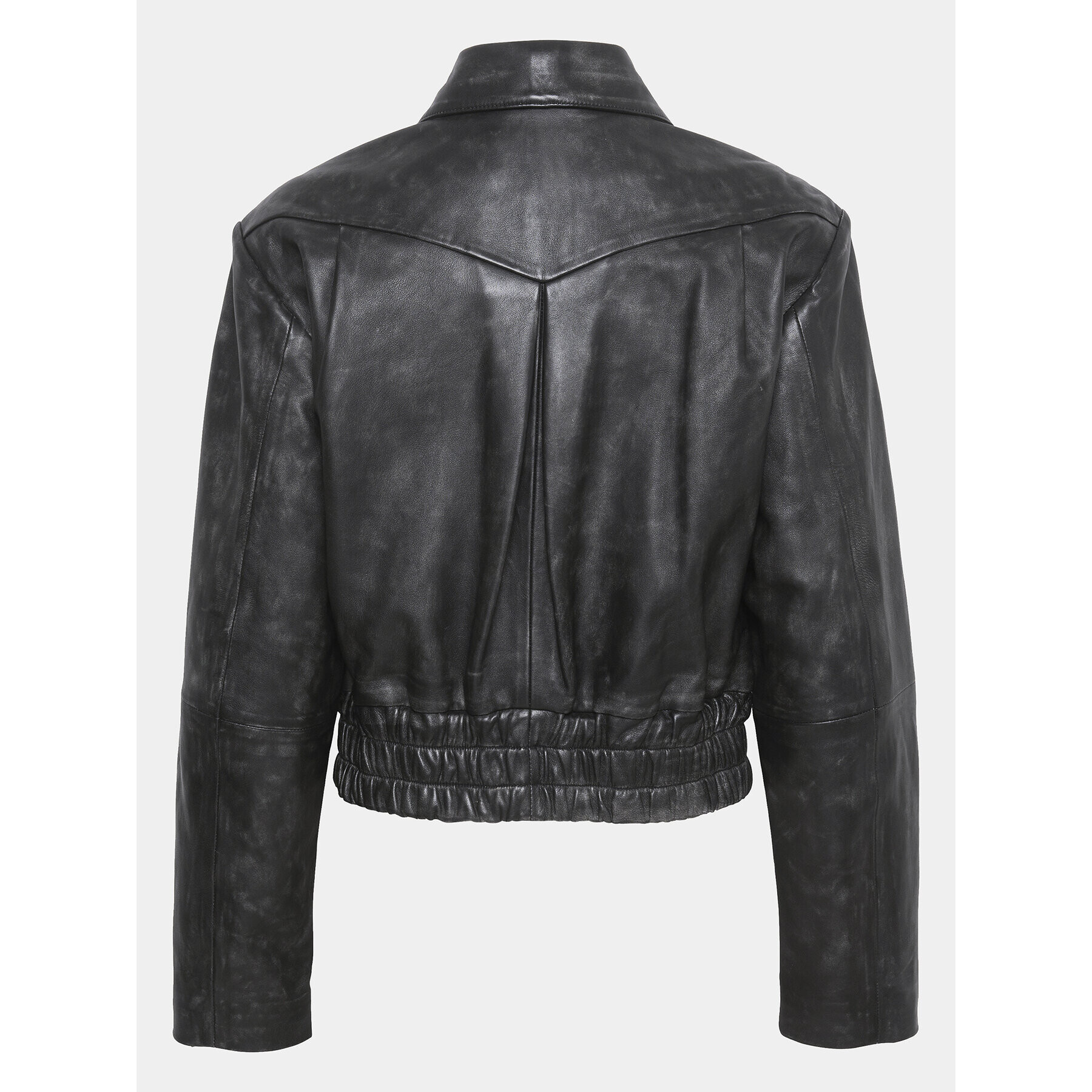 Gestuz Кожено яке Gemma 10908766 Черен Relaxed Fit - Pepit.bg