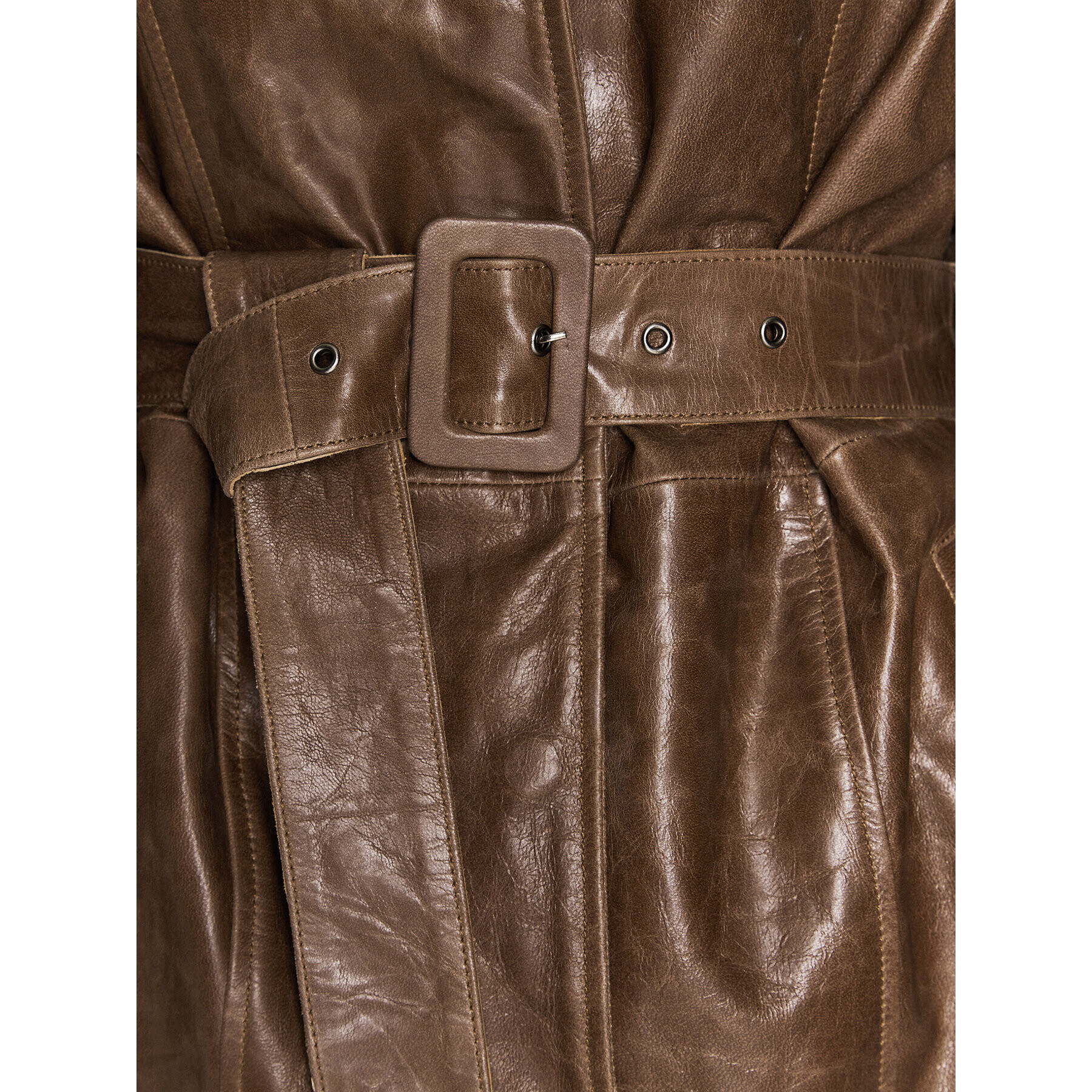Gestuz Кожено яке Rue 10906851 Кафяв Oversize - Pepit.bg