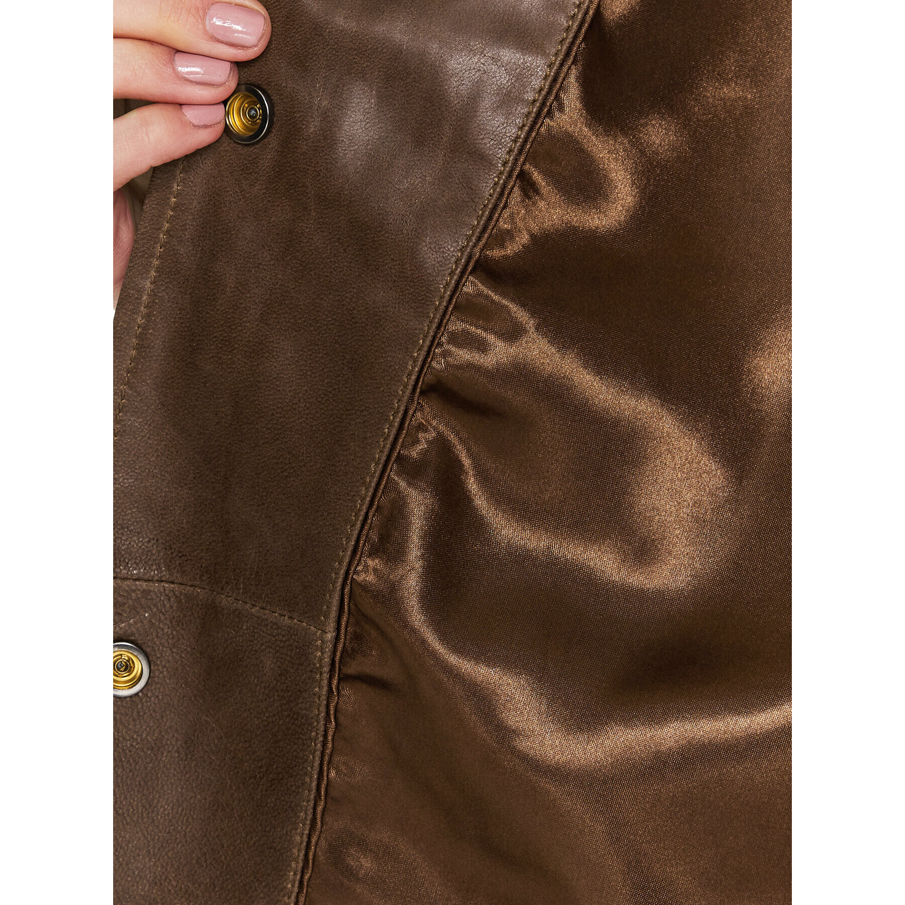 Gestuz Кожено яке Rue 10906851 Кафяв Oversize - Pepit.bg