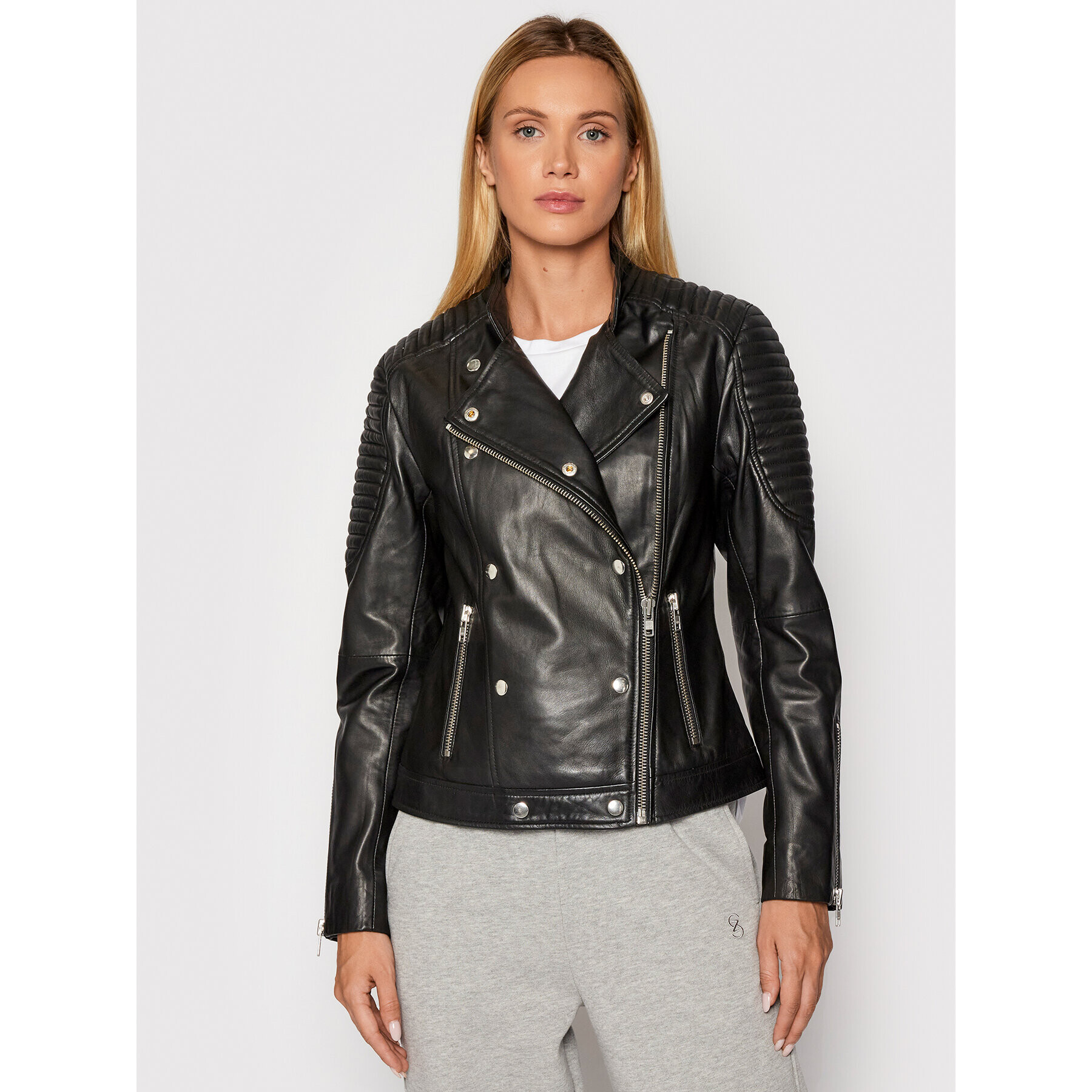 Gestuz Кожено яке Melgz 10904666 Черен Regular Fit - Pepit.bg