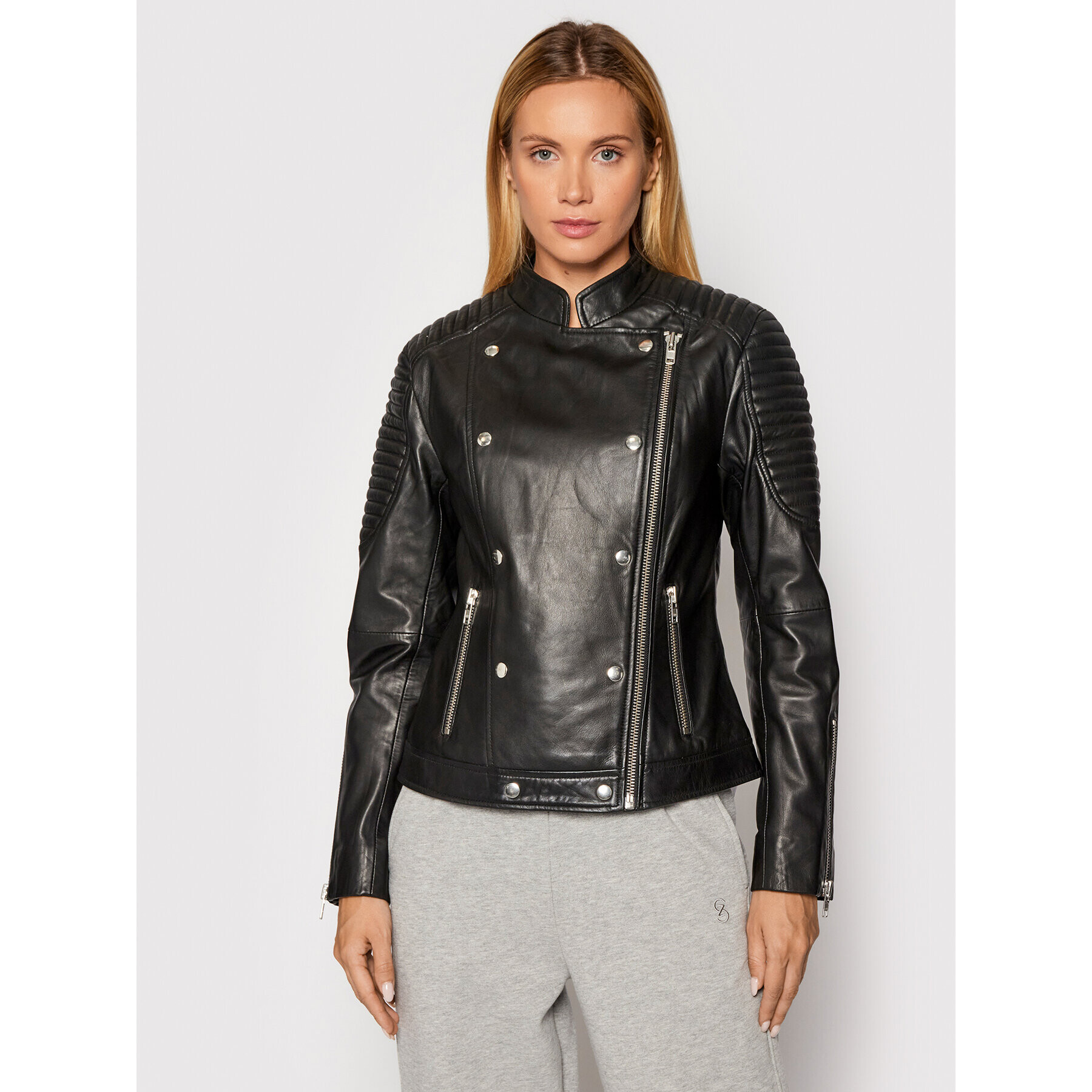 Gestuz Кожено яке Melgz 10904666 Черен Regular Fit - Pepit.bg