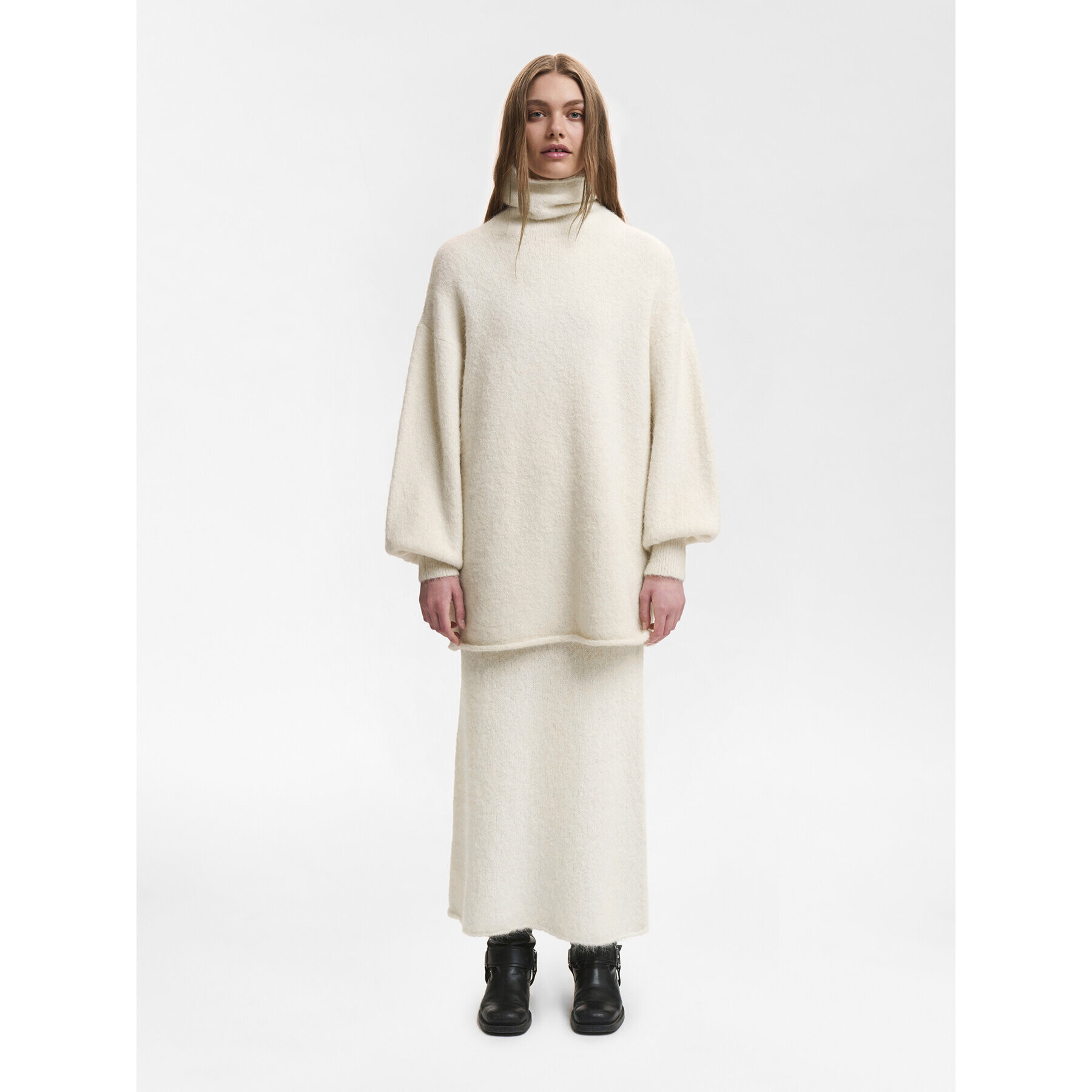 Gestuz Миди пола 10908423 Екрю Regular Fit - Pepit.bg