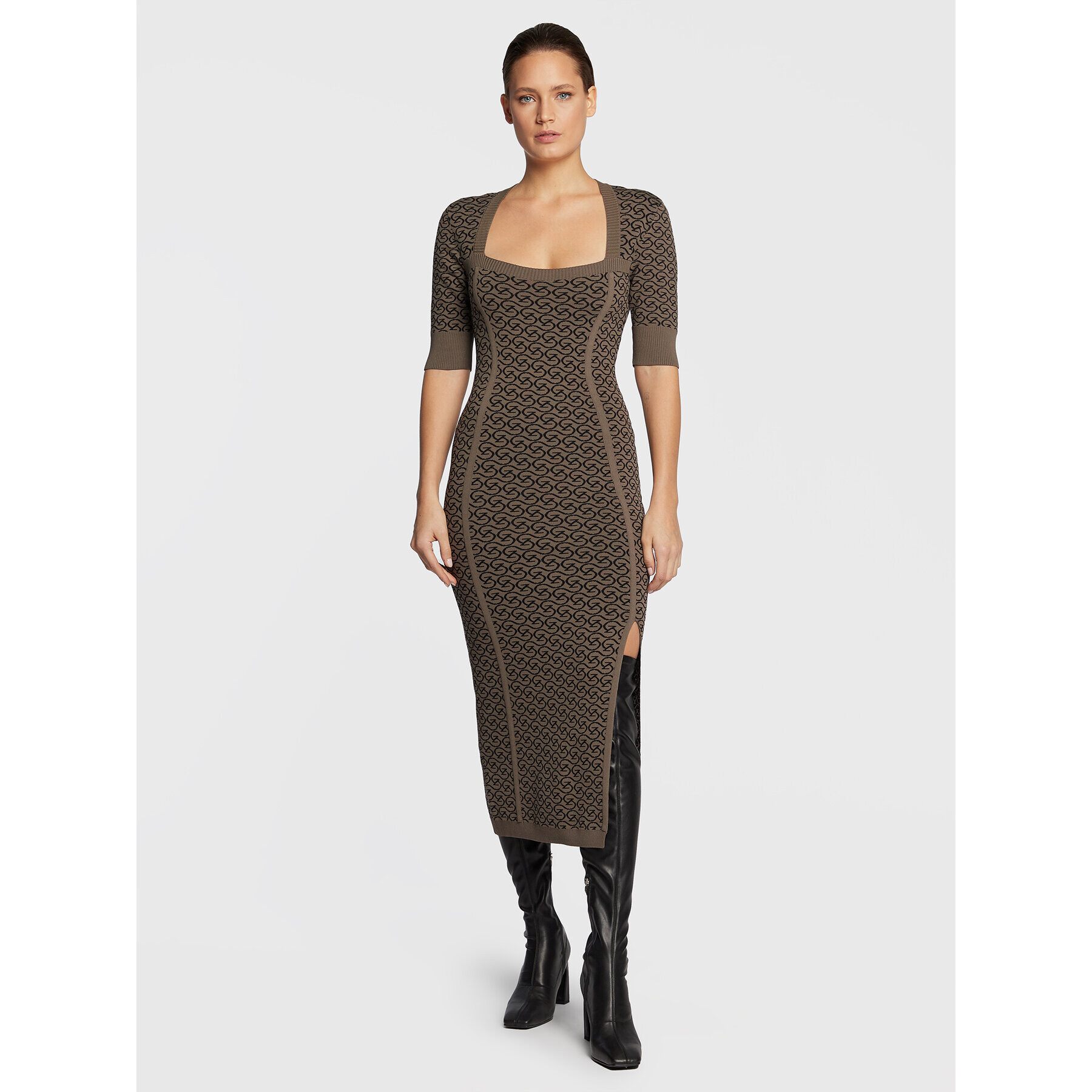 Gestuz Плетена рокля Matthea 10906265 Зелен Slim Fit - Pepit.bg