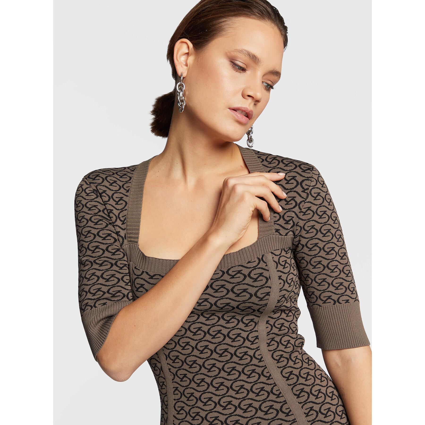Gestuz Плетена рокля Matthea 10906265 Зелен Slim Fit - Pepit.bg