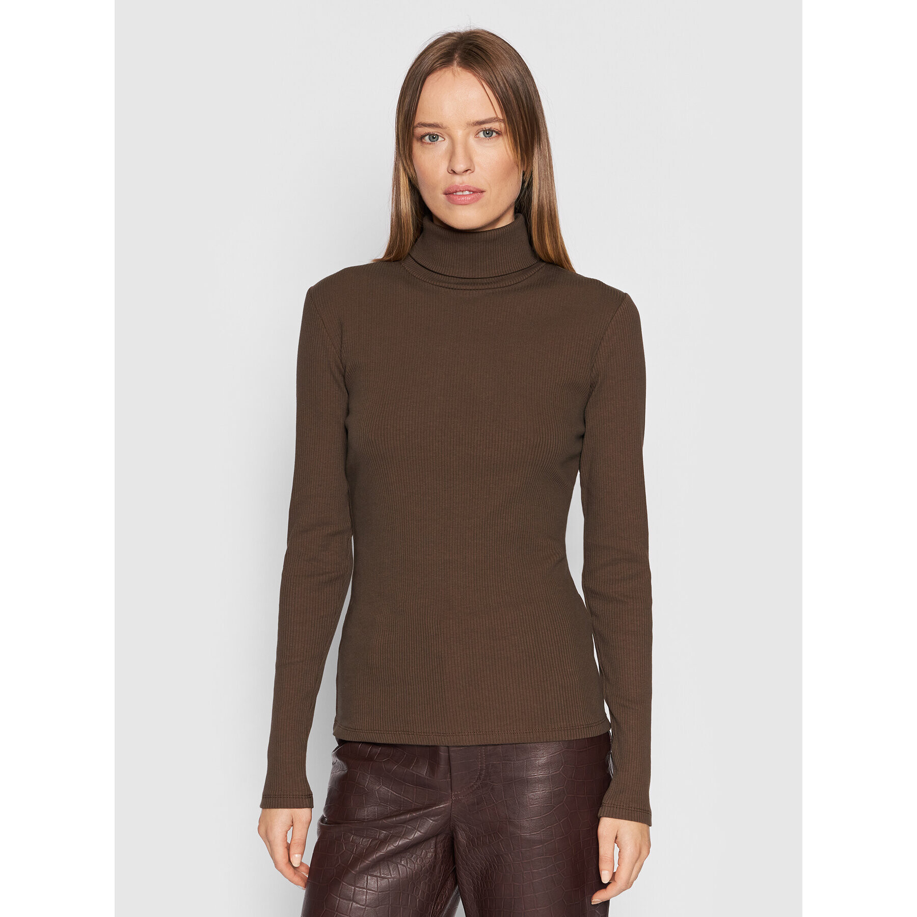 Gestuz Поло Rolla 0000209345124 Кафяв Slim Fit - Pepit.bg