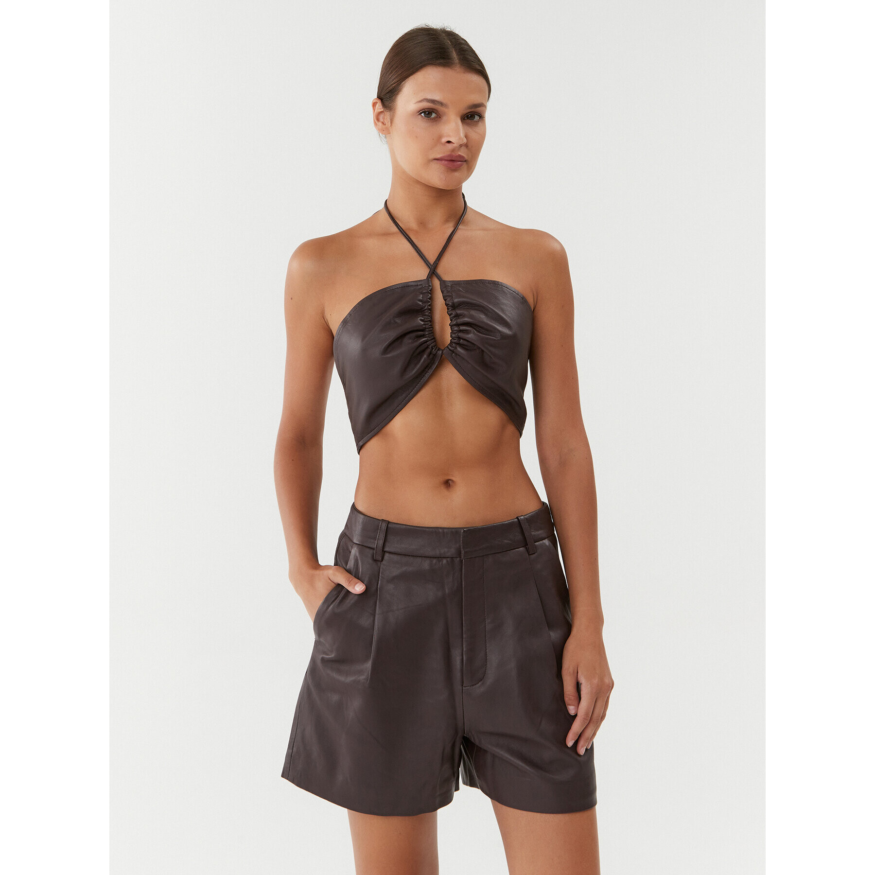 Gestuz топ 10908178 Кафяв Slim Fit - Pepit.bg
