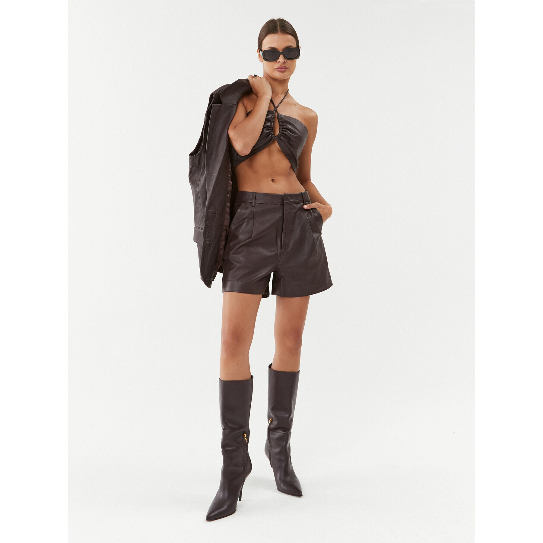 Gestuz топ 10908178 Кафяв Slim Fit - Pepit.bg