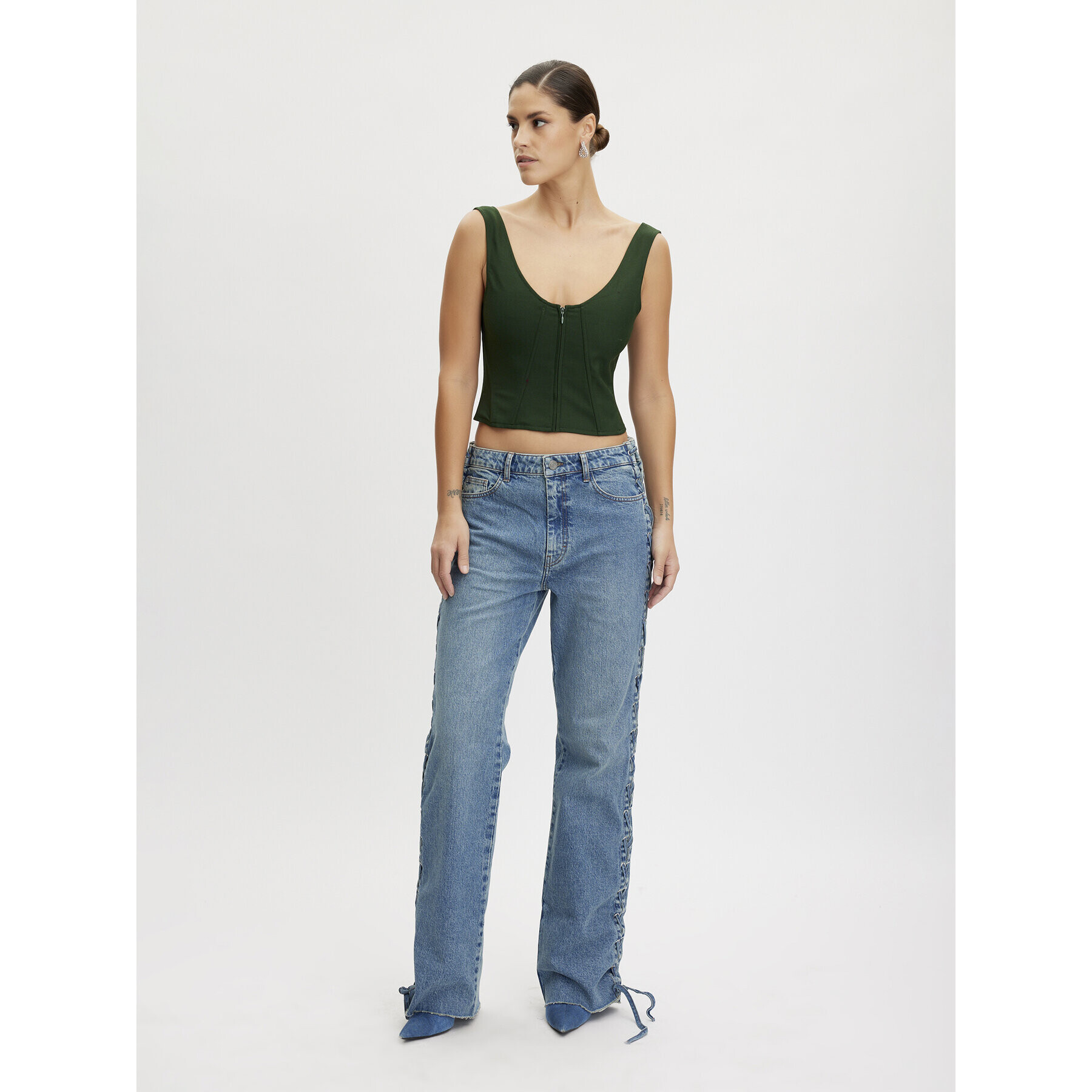 Gestuz топ 10908442 Зелен Slim Fit - Pepit.bg