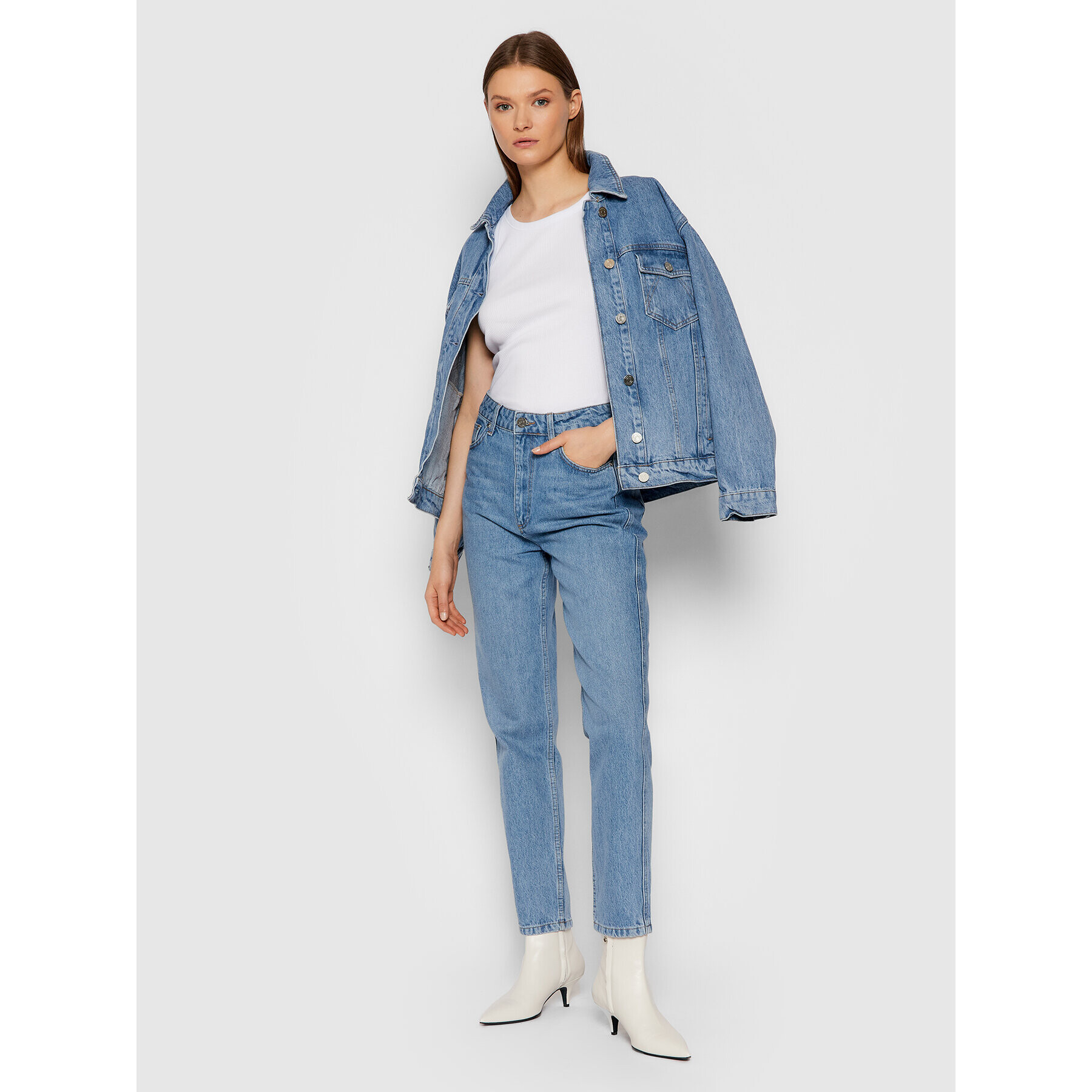 Gestuz топ Rollagz 10903393 Бял Slim Fit - Pepit.bg
