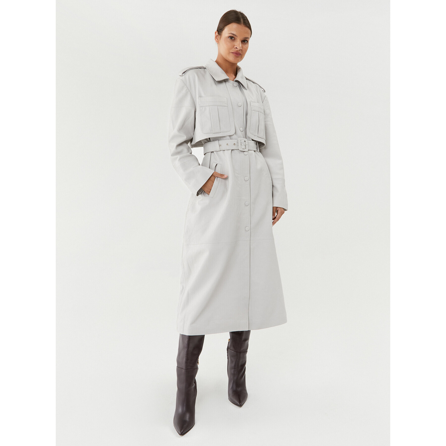 Gestuz Тренч 10908193 Сив Regular Fit - Pepit.bg