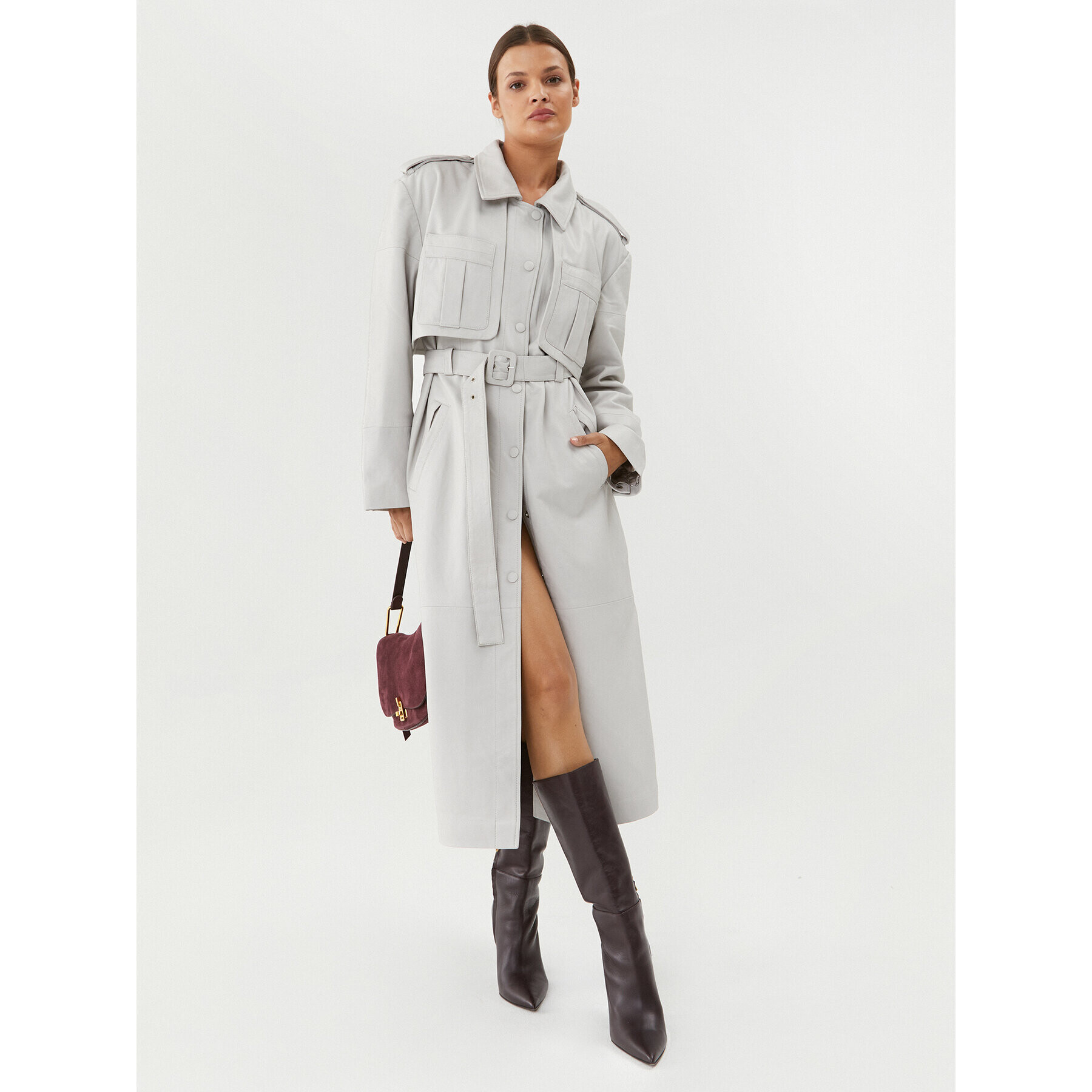 Gestuz Тренч 10908193 Сив Regular Fit - Pepit.bg