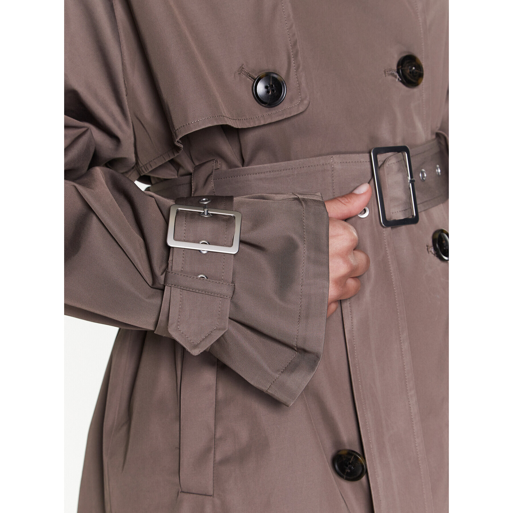Gestuz Тренч Sarga 10906855 Кафяв Loose Fit - Pepit.bg