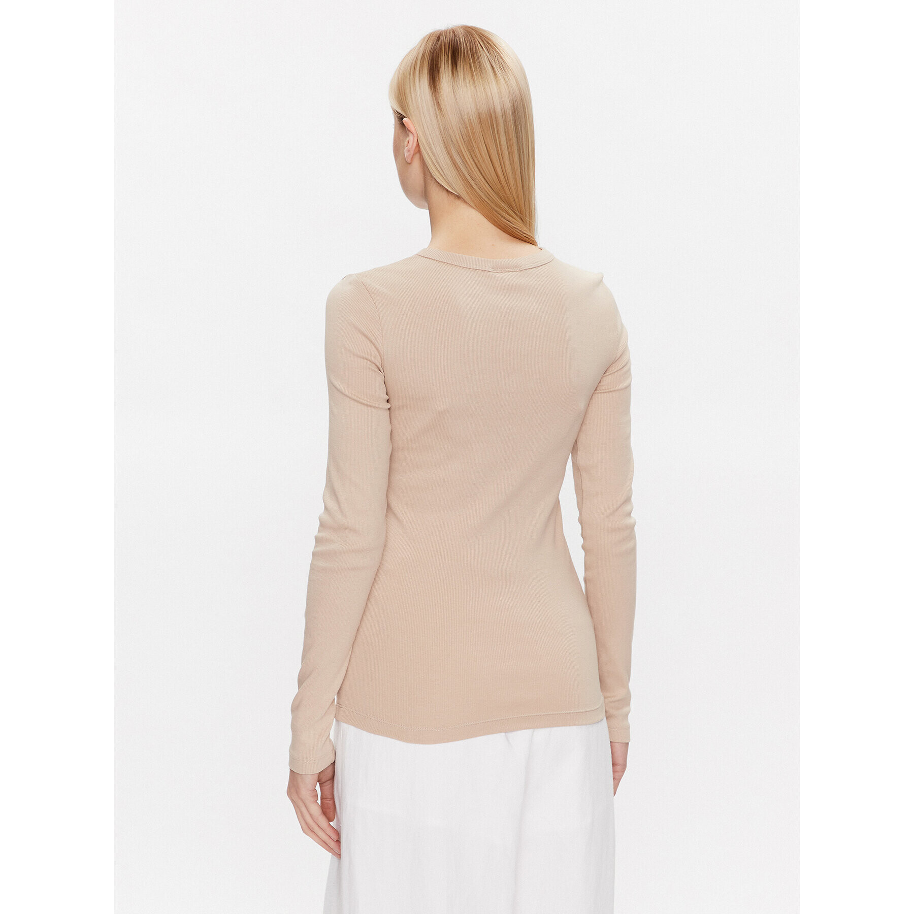 Gina Tricot Блуза Basic 18863 Бежов Slim Fit - Pepit.bg