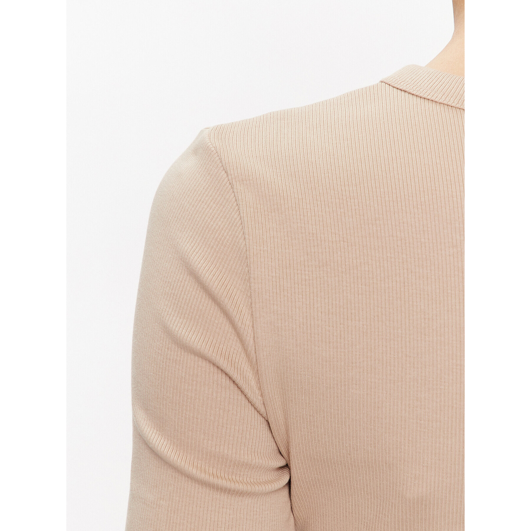 Gina Tricot Блуза Basic 18863 Бежов Slim Fit - Pepit.bg